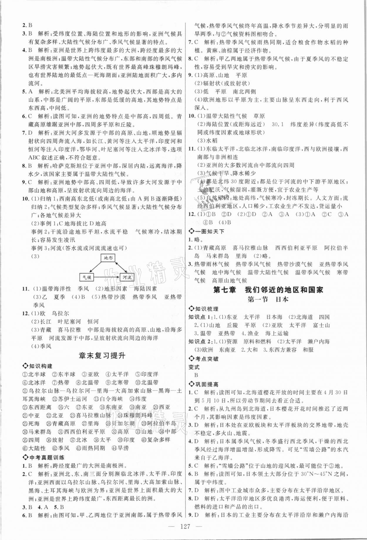 2021年細(xì)解巧練六年級地理下冊魯教版五四制 參考答案第2頁