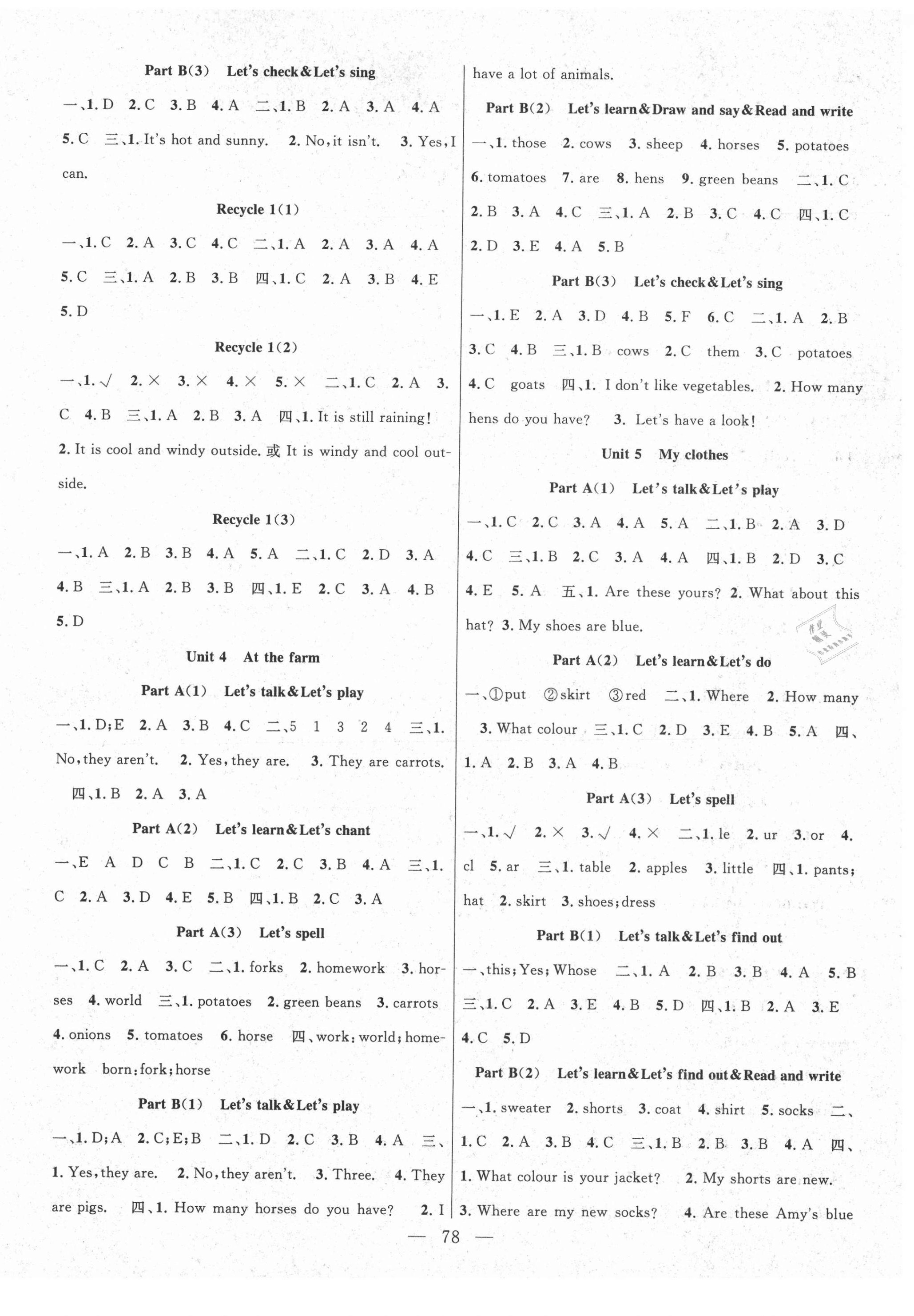 2021年優(yōu)質(zhì)課堂導(dǎo)學(xué)案四年級英語下冊人教版 第2頁