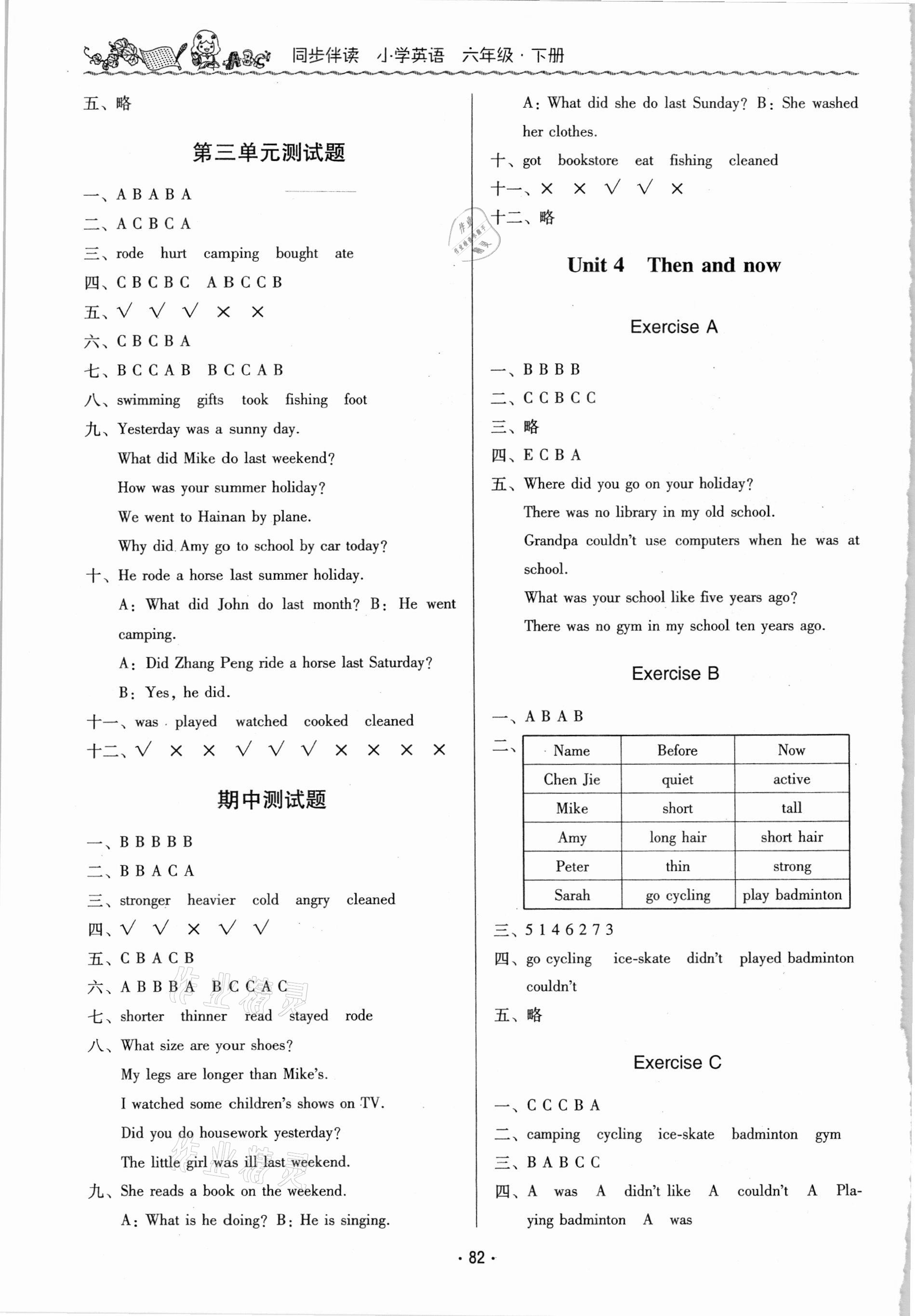 2021年同步伴讀小學(xué)英語六年級下冊人教PEP版 第3頁