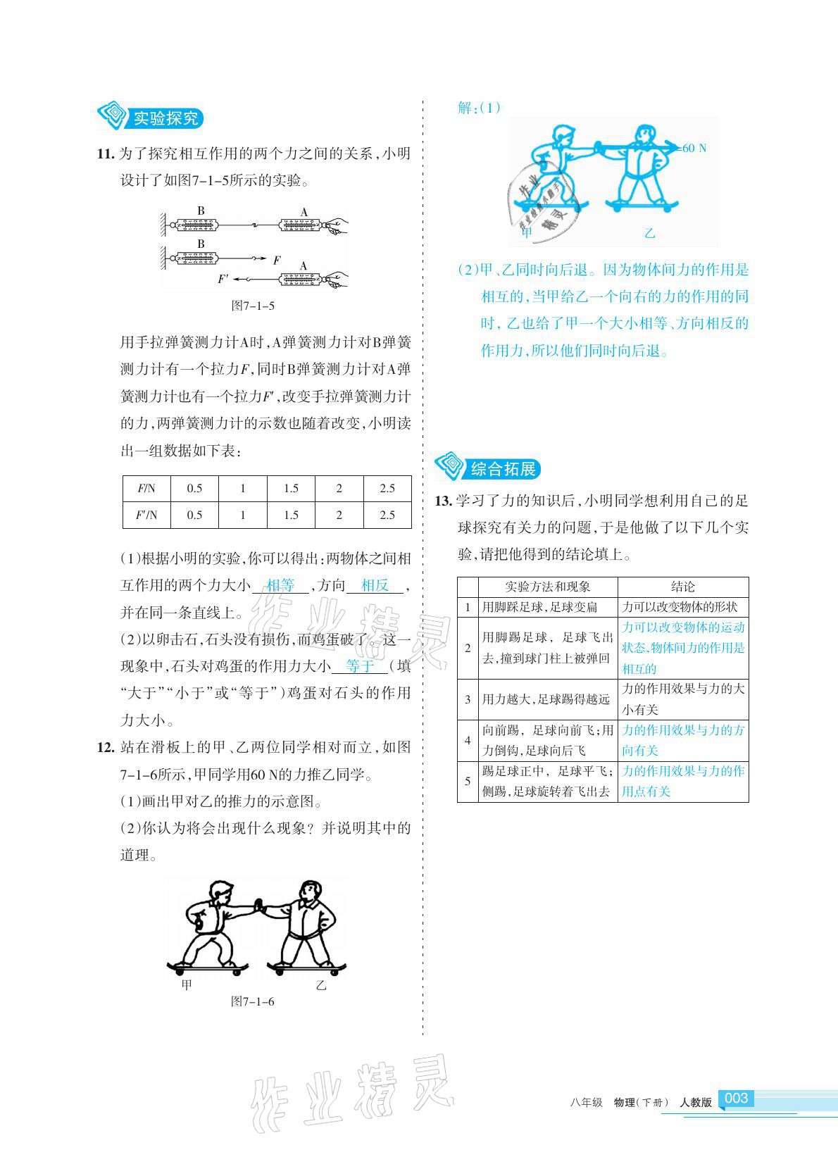 2021年學習之友八年級物理下冊蘇科版 參考答案第3頁