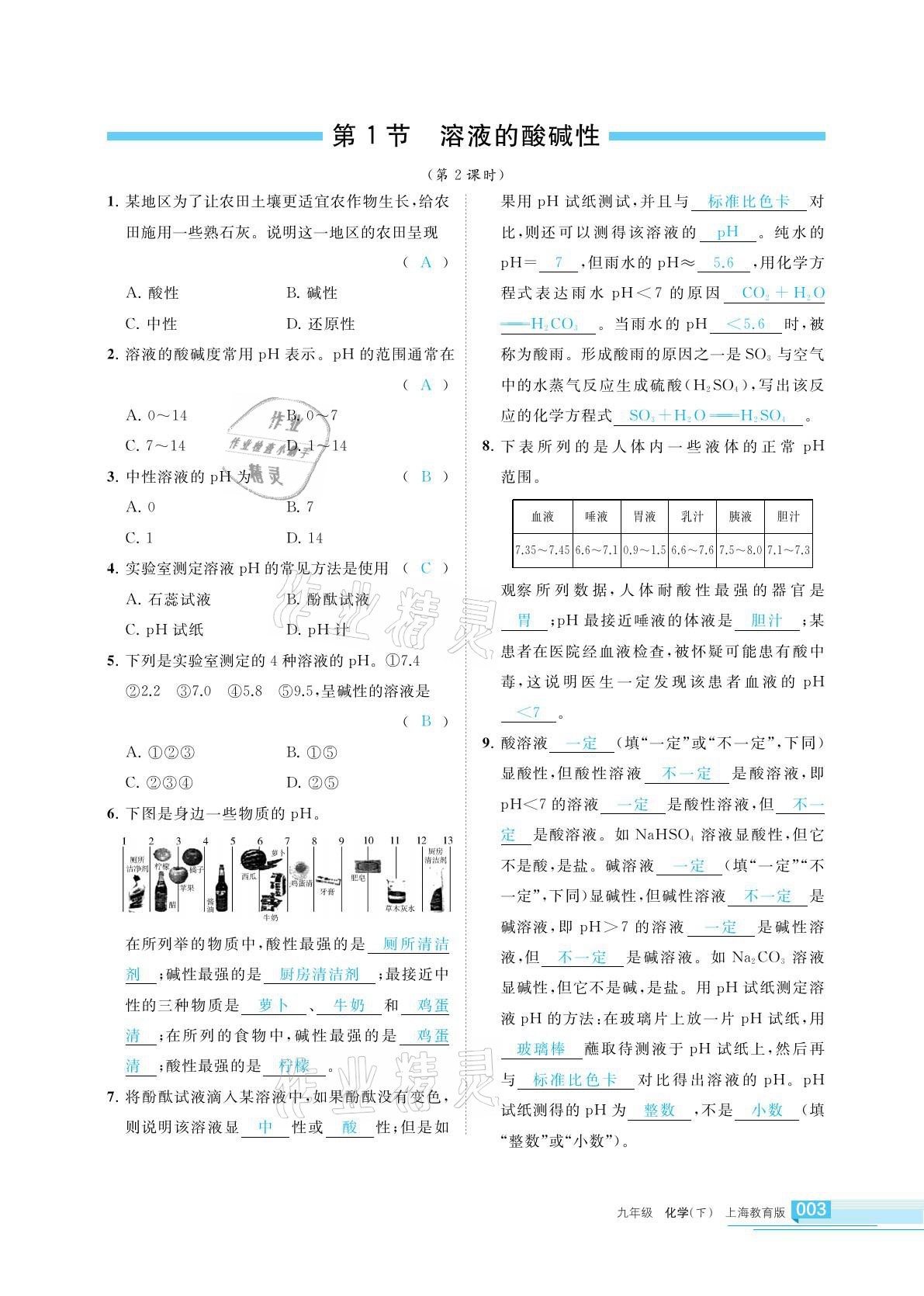 2021年學(xué)習(xí)之友九年級(jí)化學(xué)下冊(cè)滬教版 參考答案第3頁(yè)