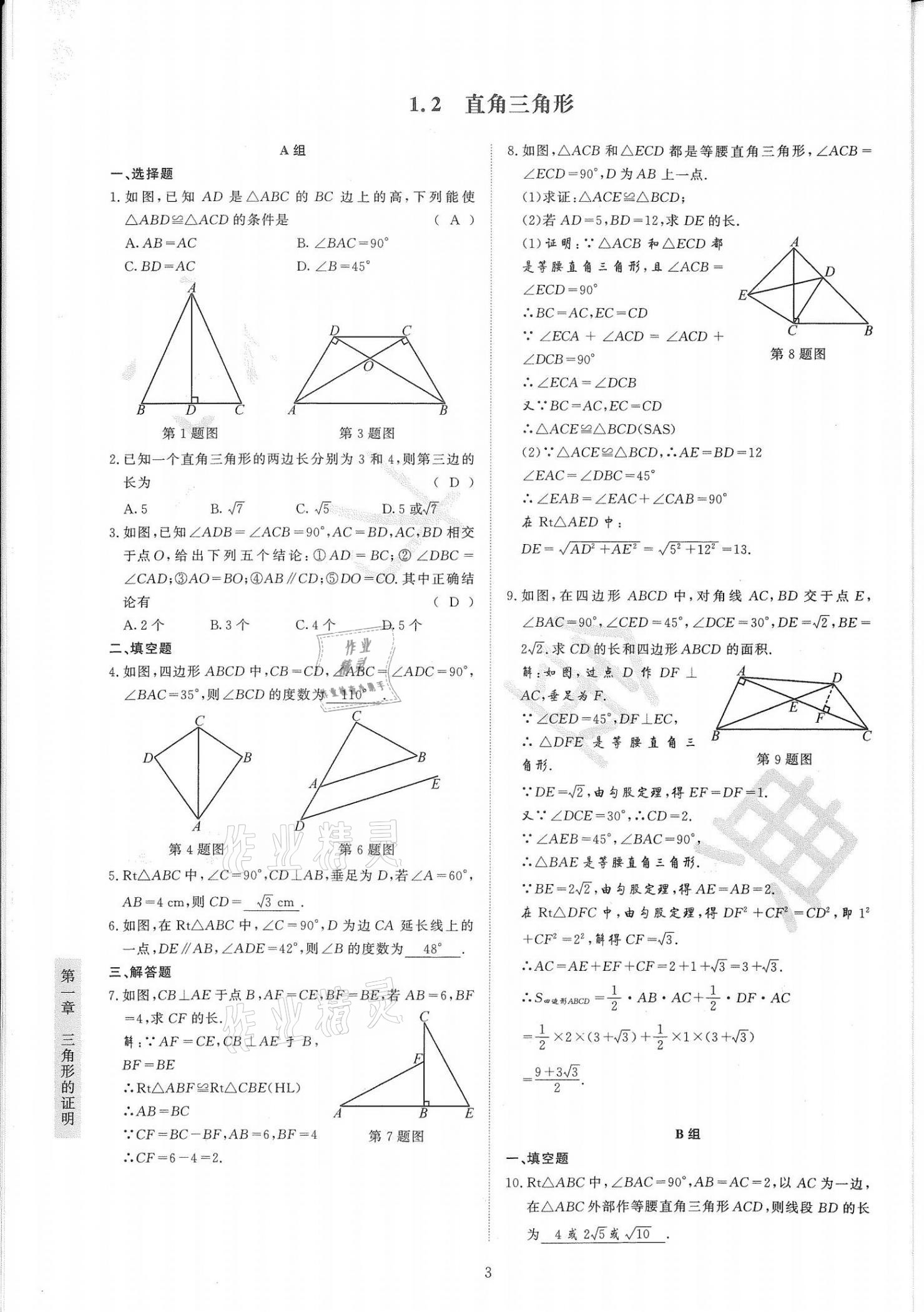 2021年金典训练八年级数学下册北师大版 第3页