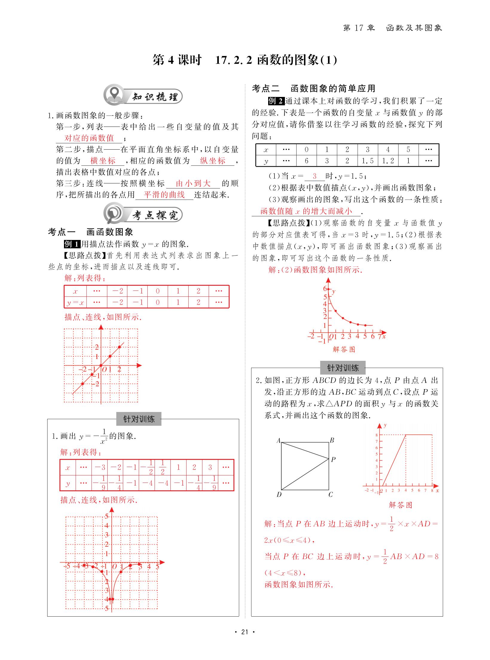 2021年优课堂给力A加八年级数学下册华师大版 参考答案第21页