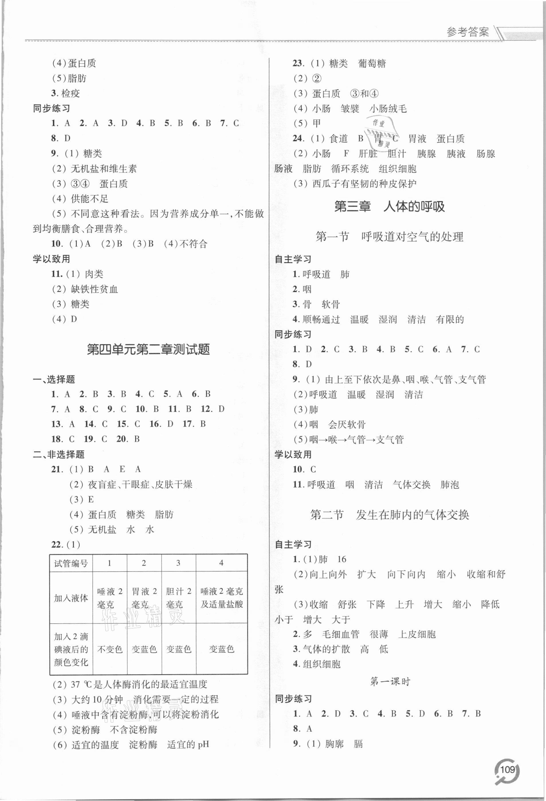 2021年初中同步練習(xí)冊七年級生物下冊人教版六三制青島出版社 第3頁