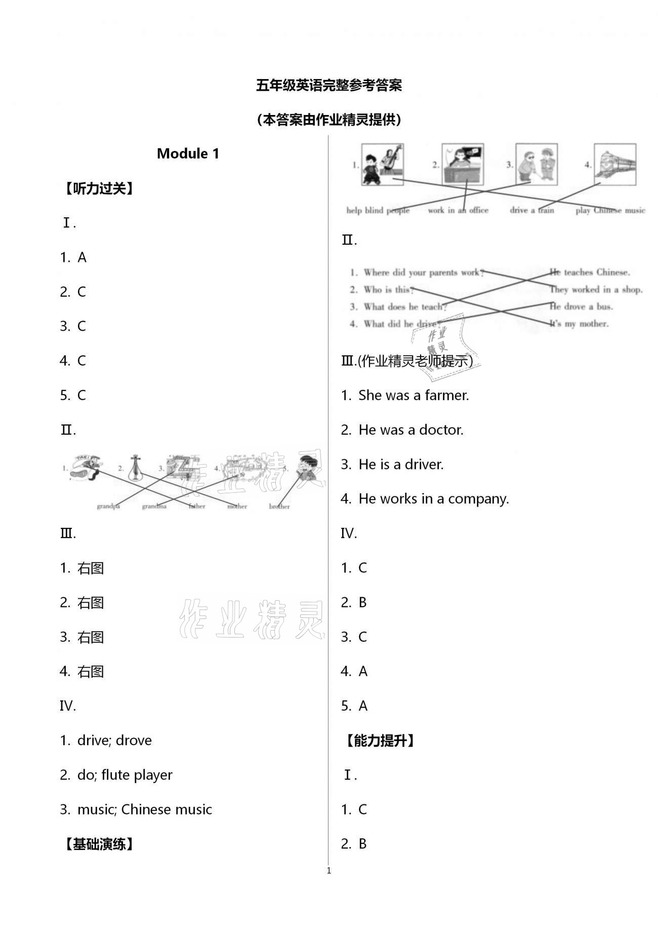 2021年小學(xué)同步練習(xí)冊五年級英語下冊外研版六三制青島出版社 第1頁