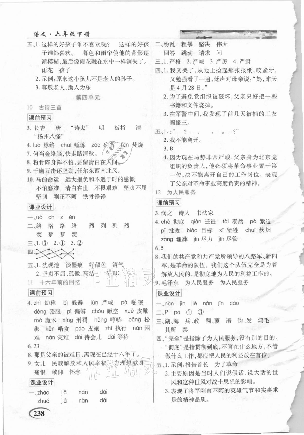 2021年世紀英才字詞句段篇英才教程六年級語文下冊統(tǒng)編版貴州專版 第4頁