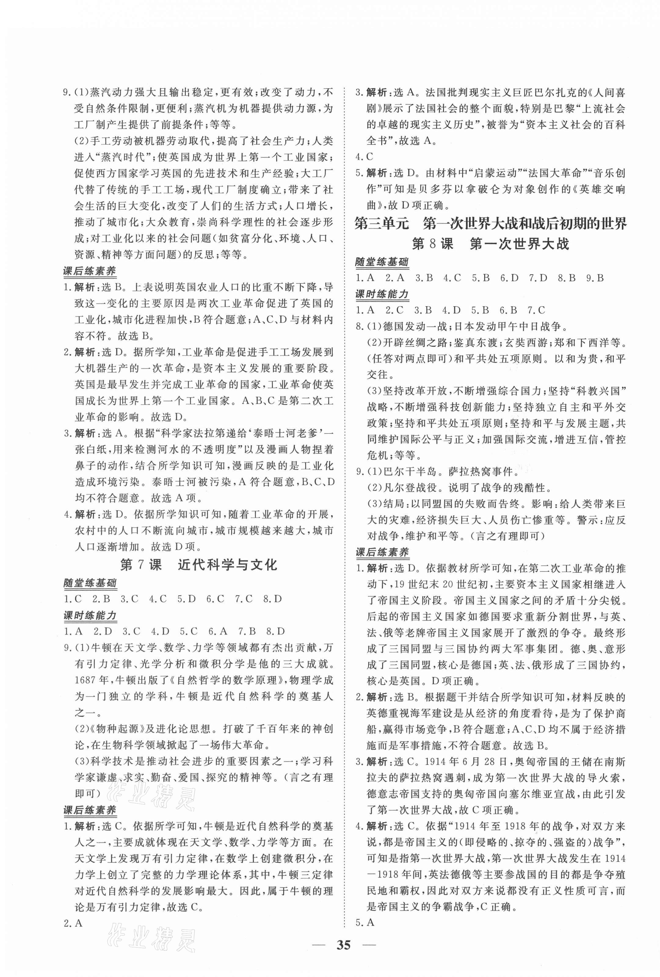 2021年新坐标同步练习九年级历史下册人教版青海专用 第3页