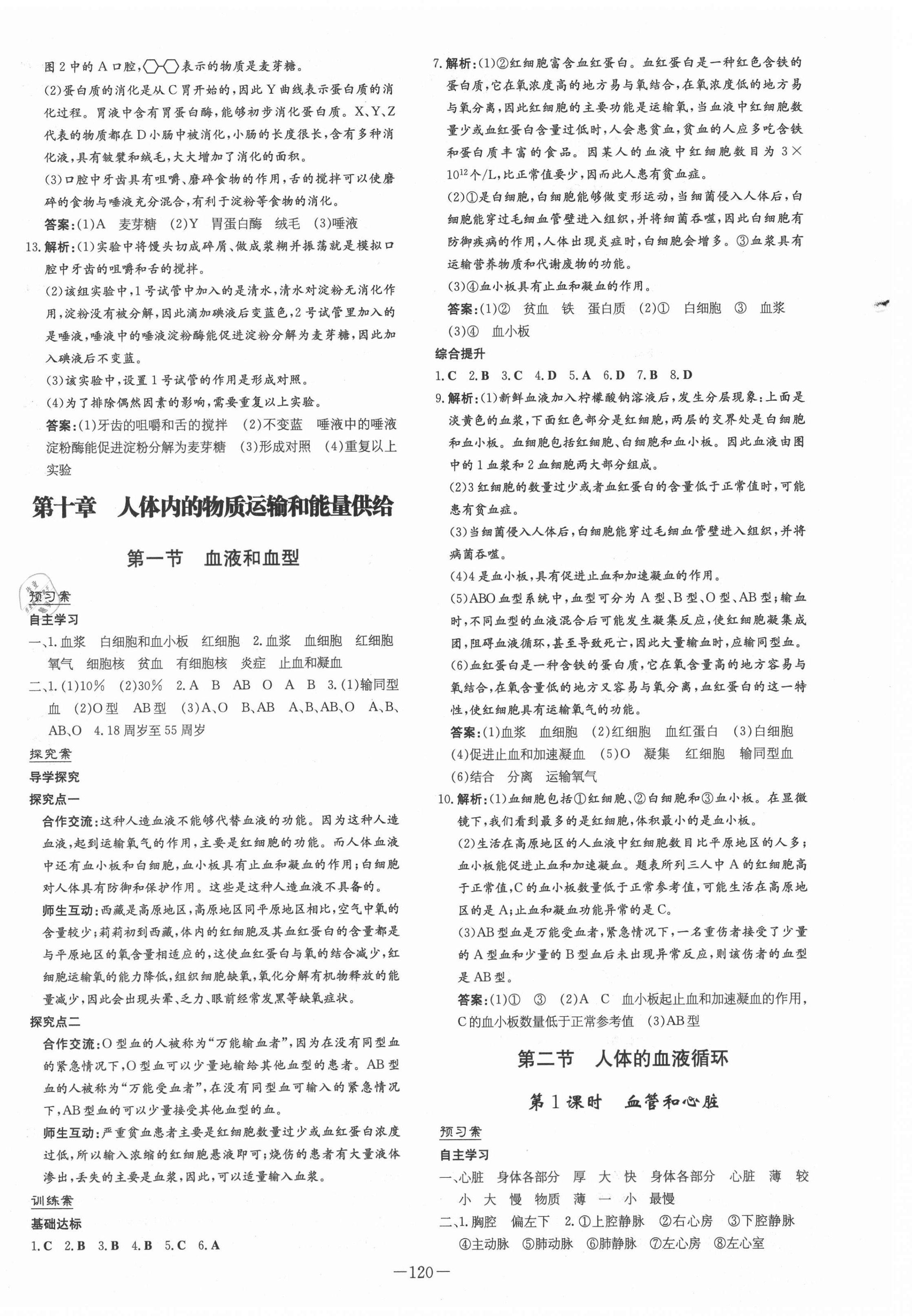 2021年初中同步學(xué)習(xí)導(dǎo)與練導(dǎo)學(xué)探究案七年級生物下冊蘇教版 第4頁