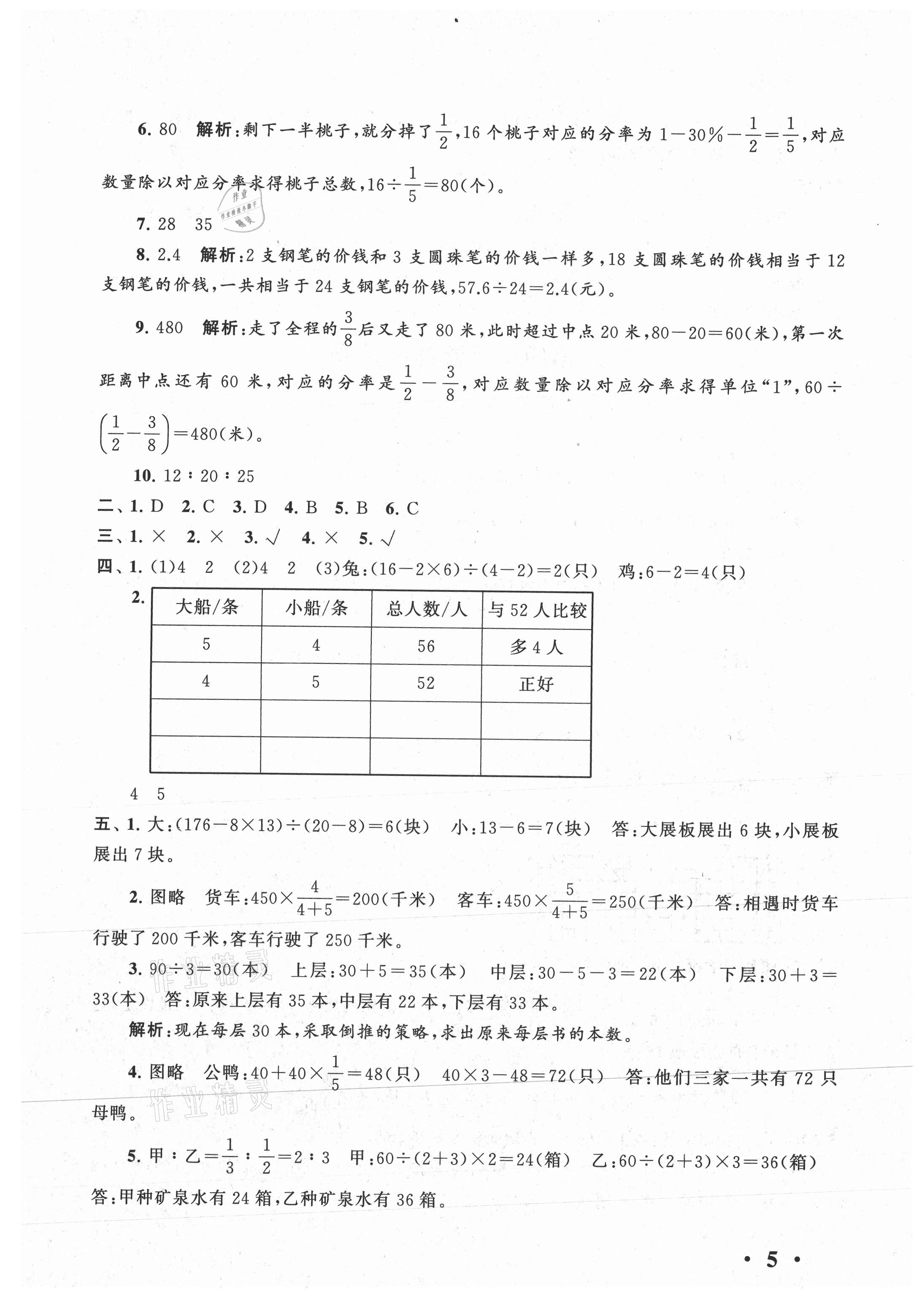 2021年經(jīng)典大試卷六年級數(shù)學(xué)下冊蘇教版 第5頁