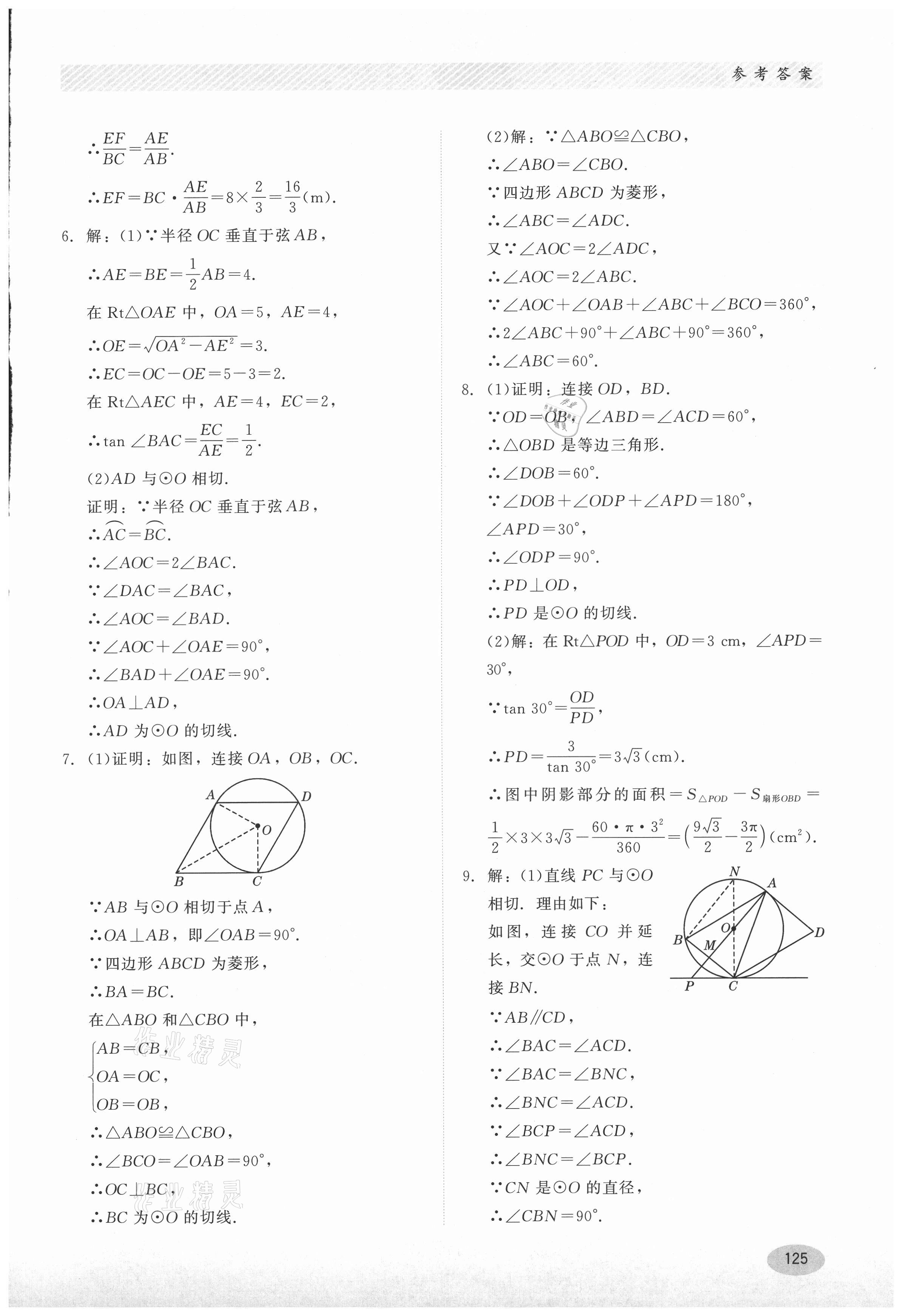 2021年同步练习册九年级数学下册冀教版河北教育出版社 第5页