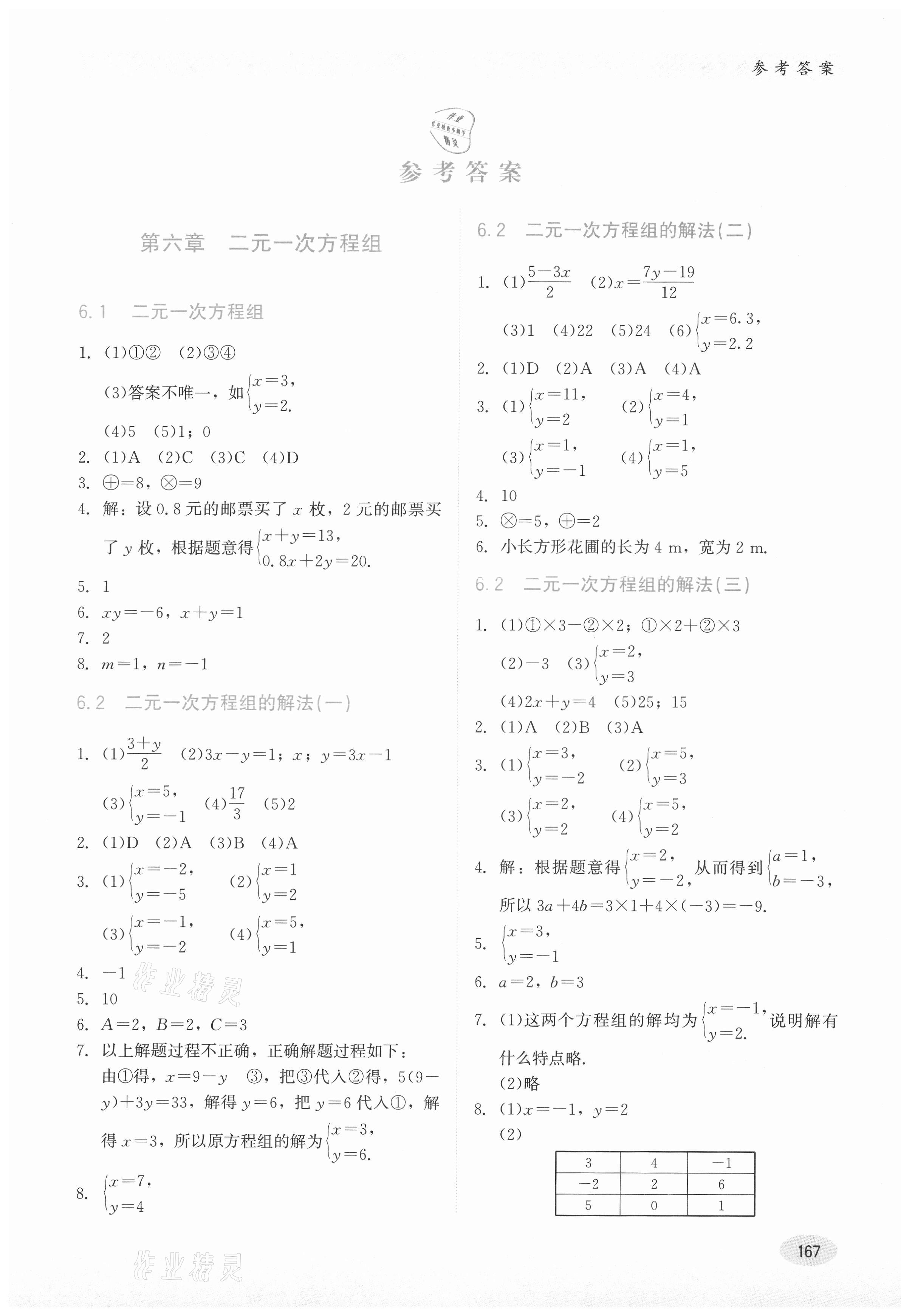 2021年同步练习册七年级数学下册冀教版河北教育出版社 第1页