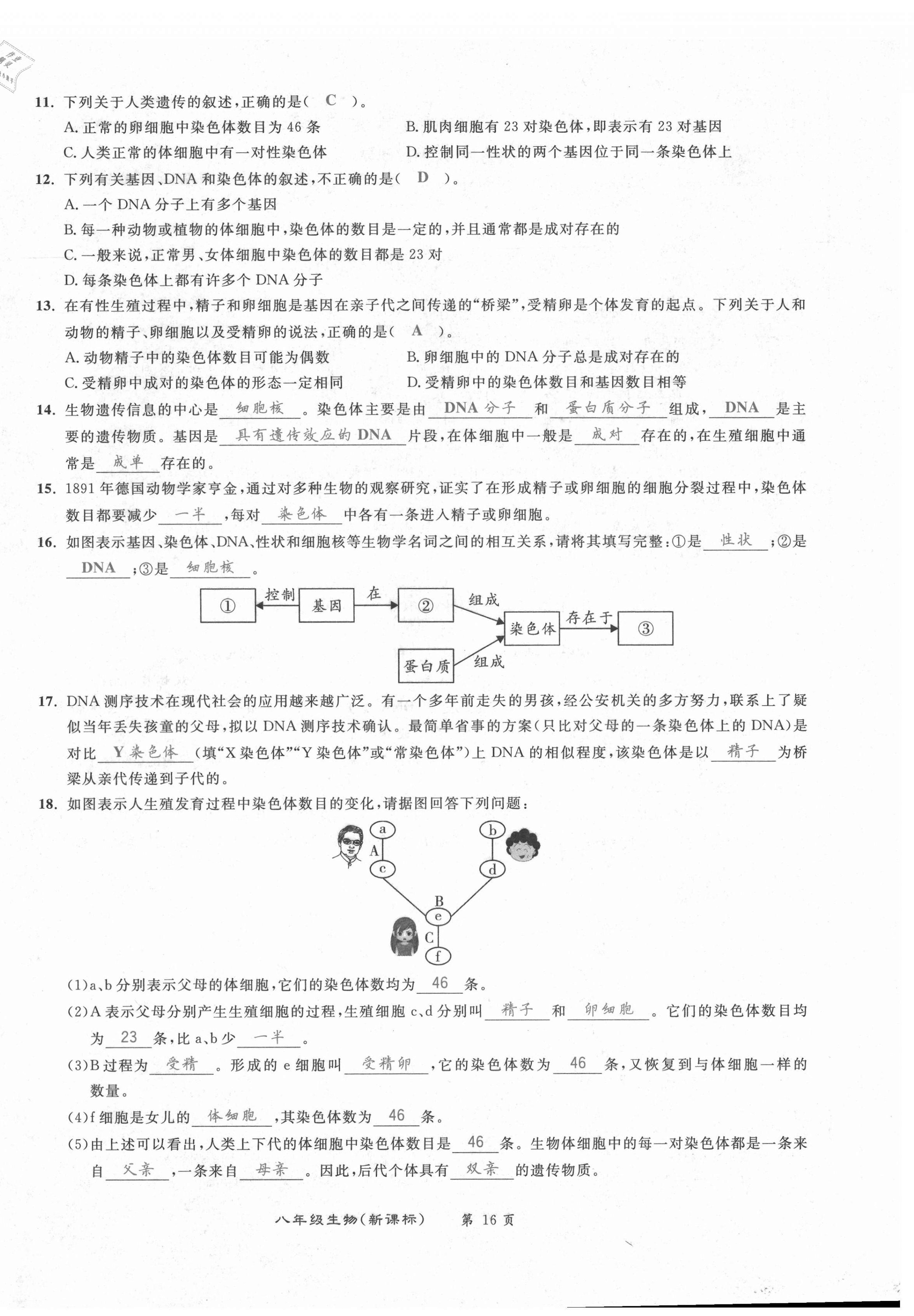 2021年百所名校精點(diǎn)試題八年級生物下冊人教版 第16頁