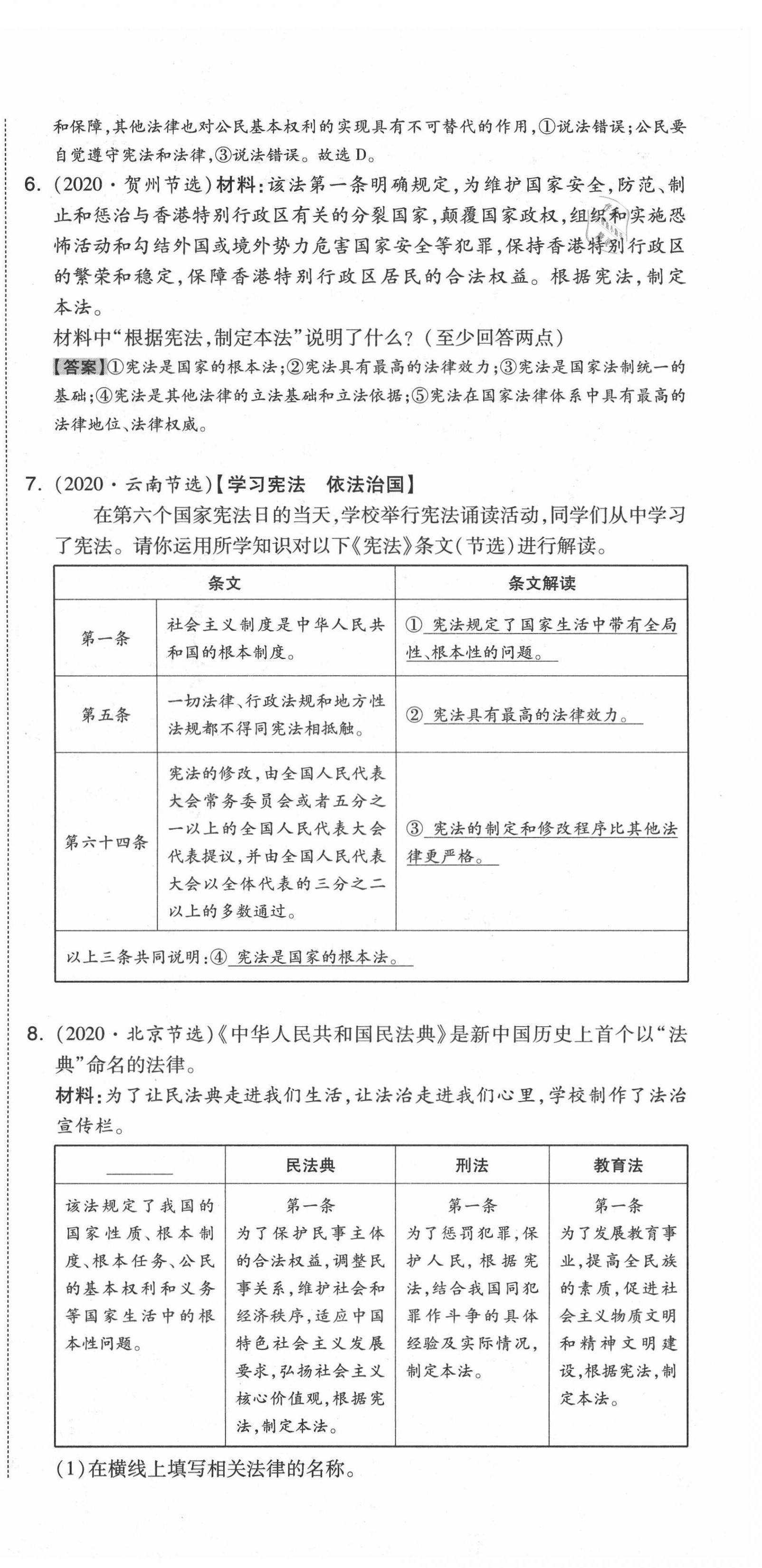 2021年中考命题大解密道德与法治阳光出版社 第54页