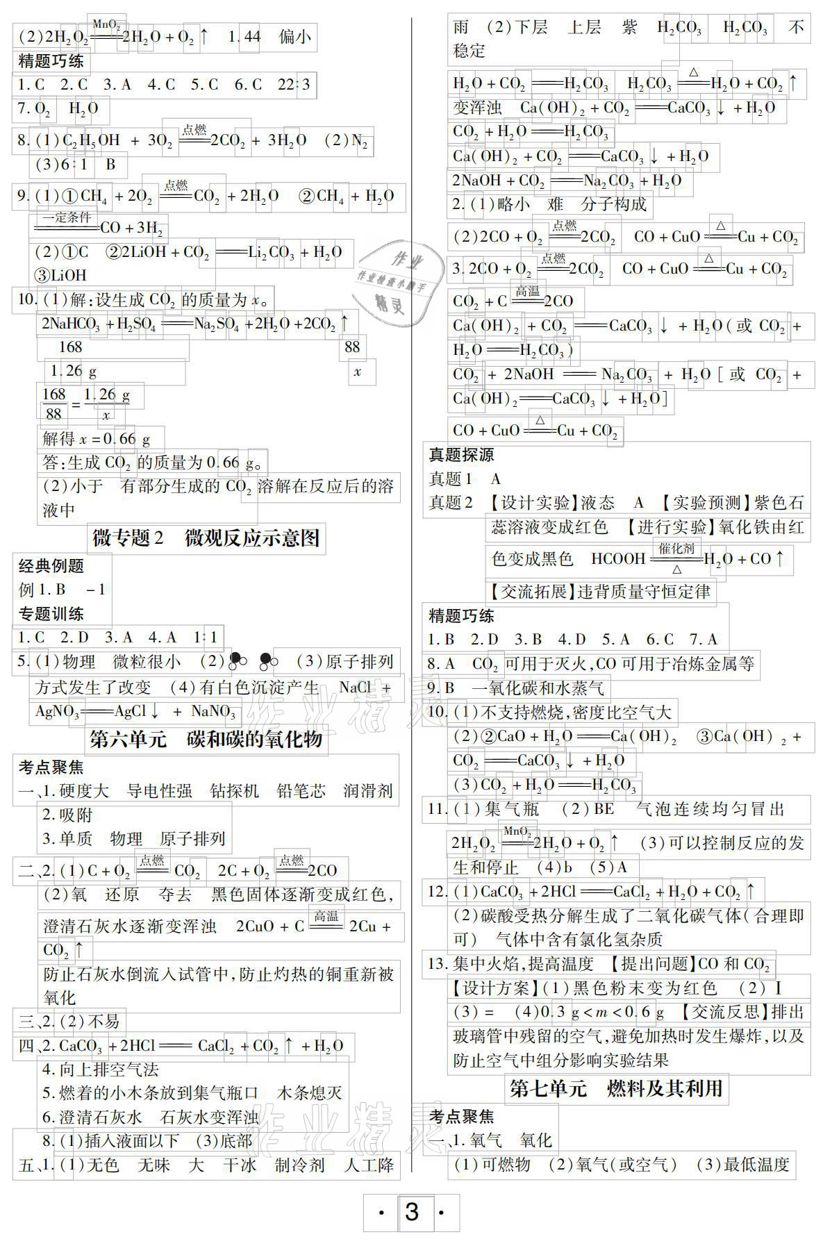 2021年中考新評價(jià)化學(xué)江西專版 參考答案第3頁