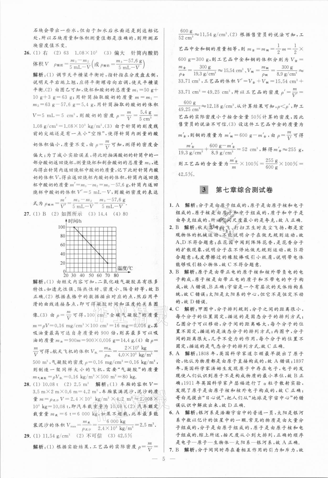 2021年亮點(diǎn)給力大試卷八年級(jí)物理下冊(cè)蘇科版 參考答案第5頁(yè)