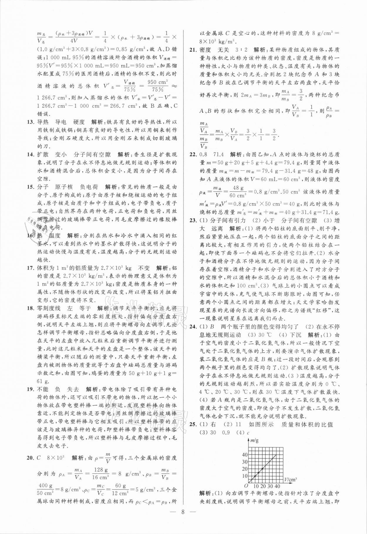 2021年亮點(diǎn)給力大試卷八年級(jí)物理下冊(cè)蘇科版 參考答案第8頁(yè)