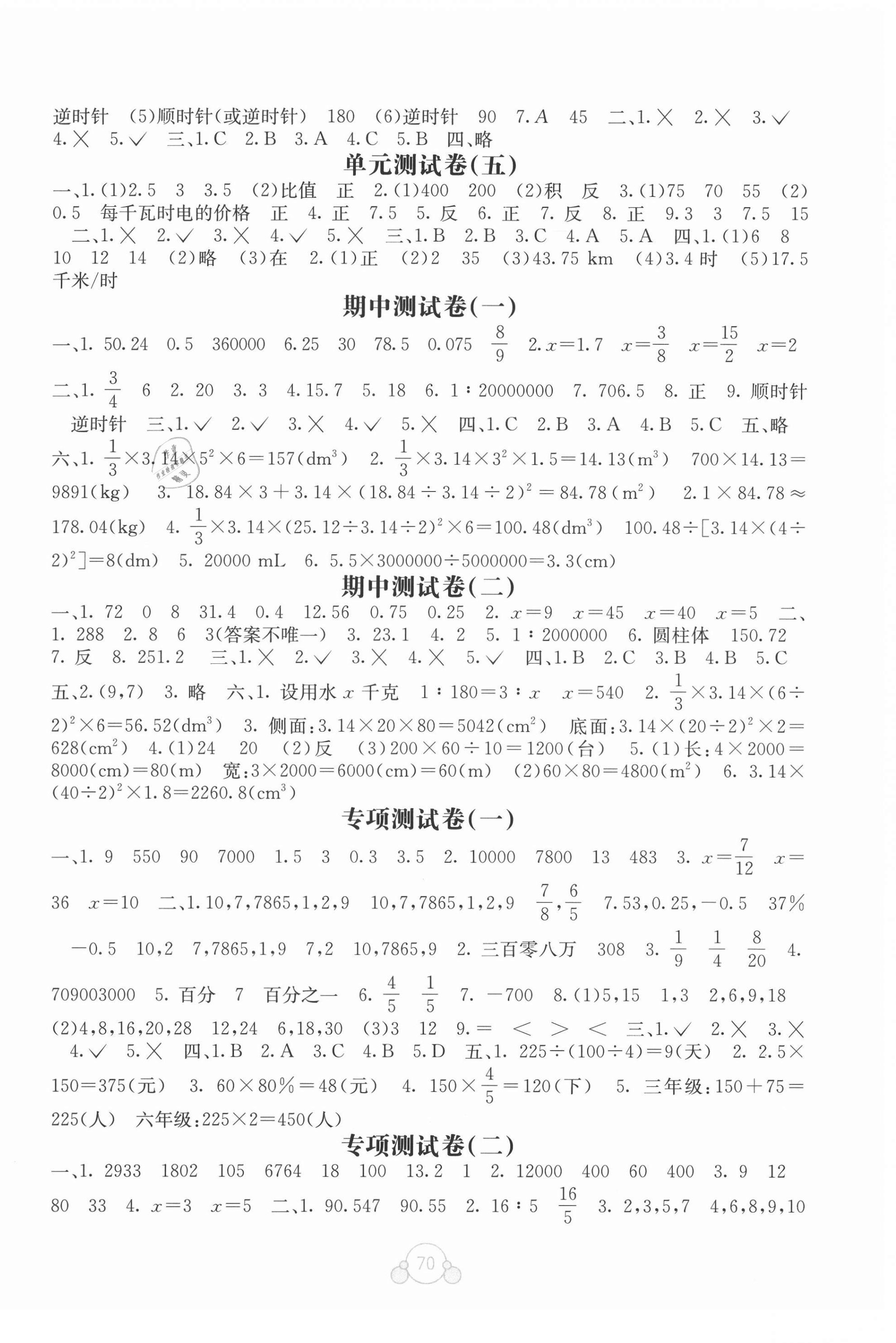 2021年自主学习能力测评单元测试六年级数学下册D版 第2页