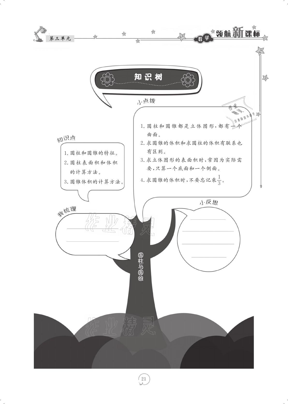 2021年領(lǐng)航新課標(biāo)練習(xí)冊六年級數(shù)學(xué)下冊人教版 參考答案第21頁