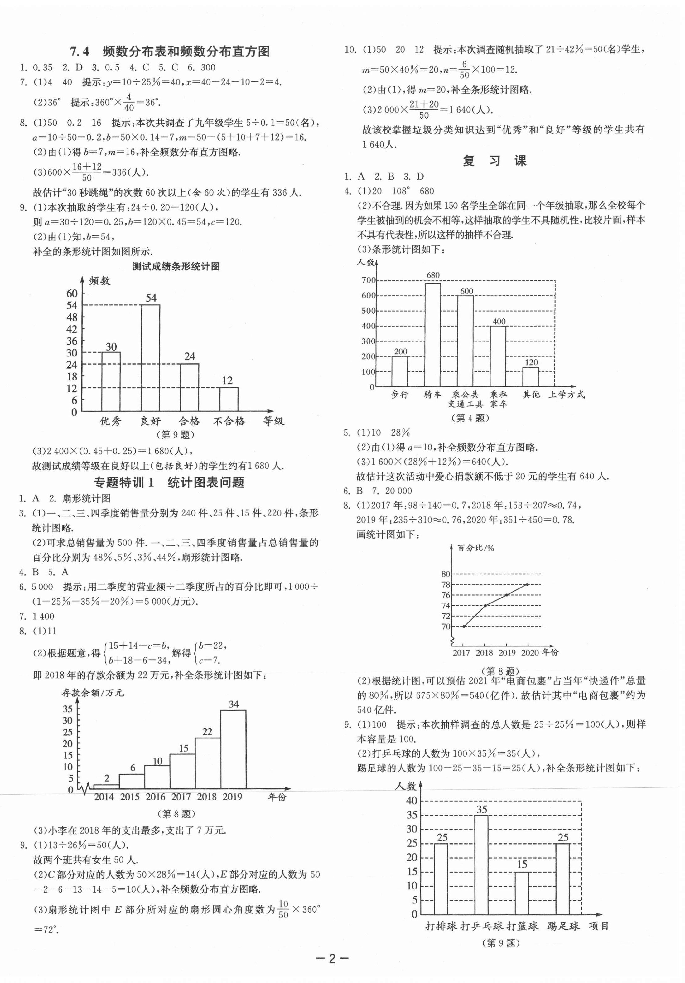 2021年課時(shí)訓(xùn)練八年級(jí)數(shù)學(xué)下冊(cè)蘇科版江蘇人民出版社 參考答案第2頁(yè)