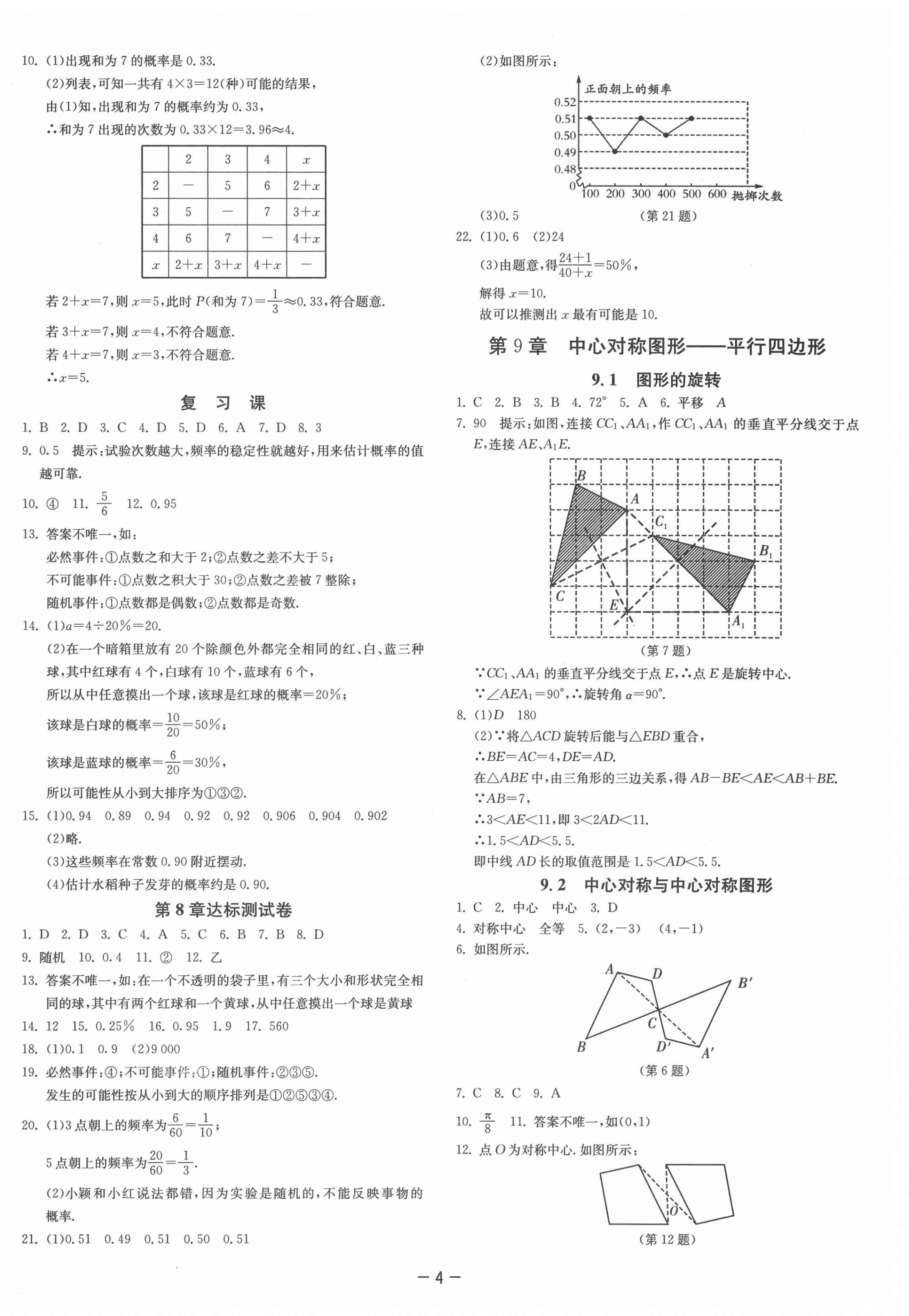 2021年課時訓練八年級數(shù)學下冊蘇科版江蘇人民出版社 參考答案第4頁