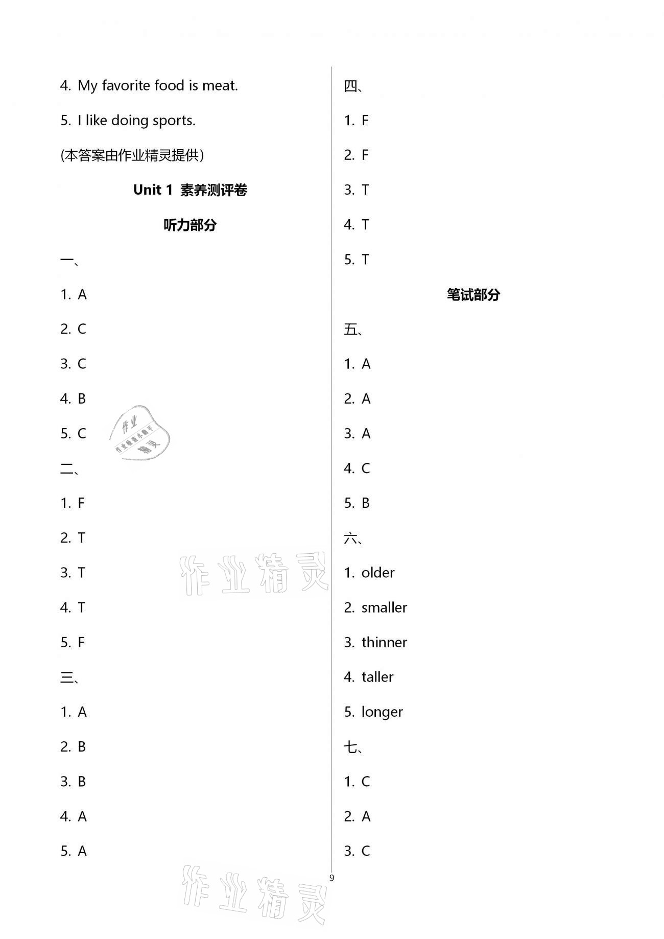 2021年新思維伴你學(xué)單元達(dá)標(biāo)測試卷六年級英語下冊人教版 第9頁