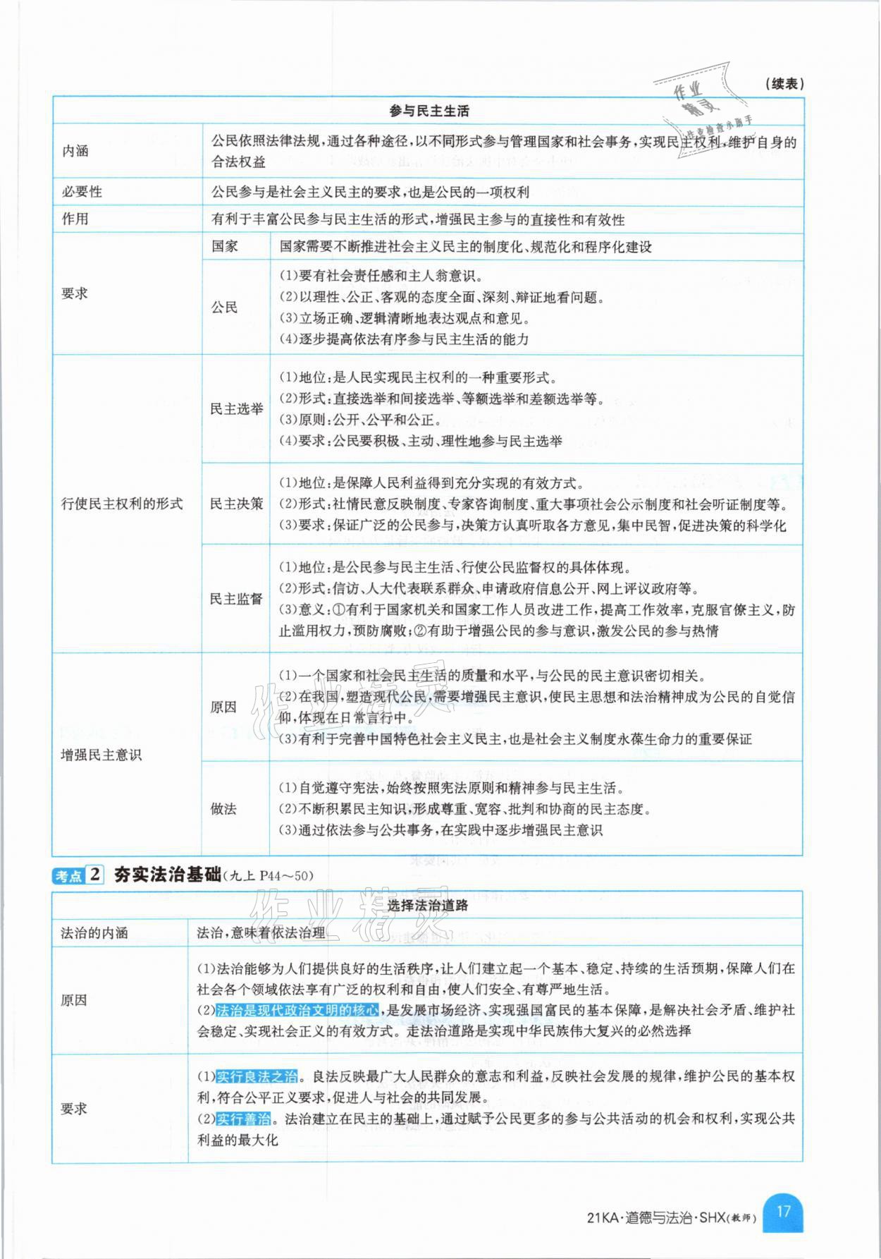 2021年金太陽(yáng)教育金太陽(yáng)考案道德與法治山西專版 參考答案第13頁(yè)