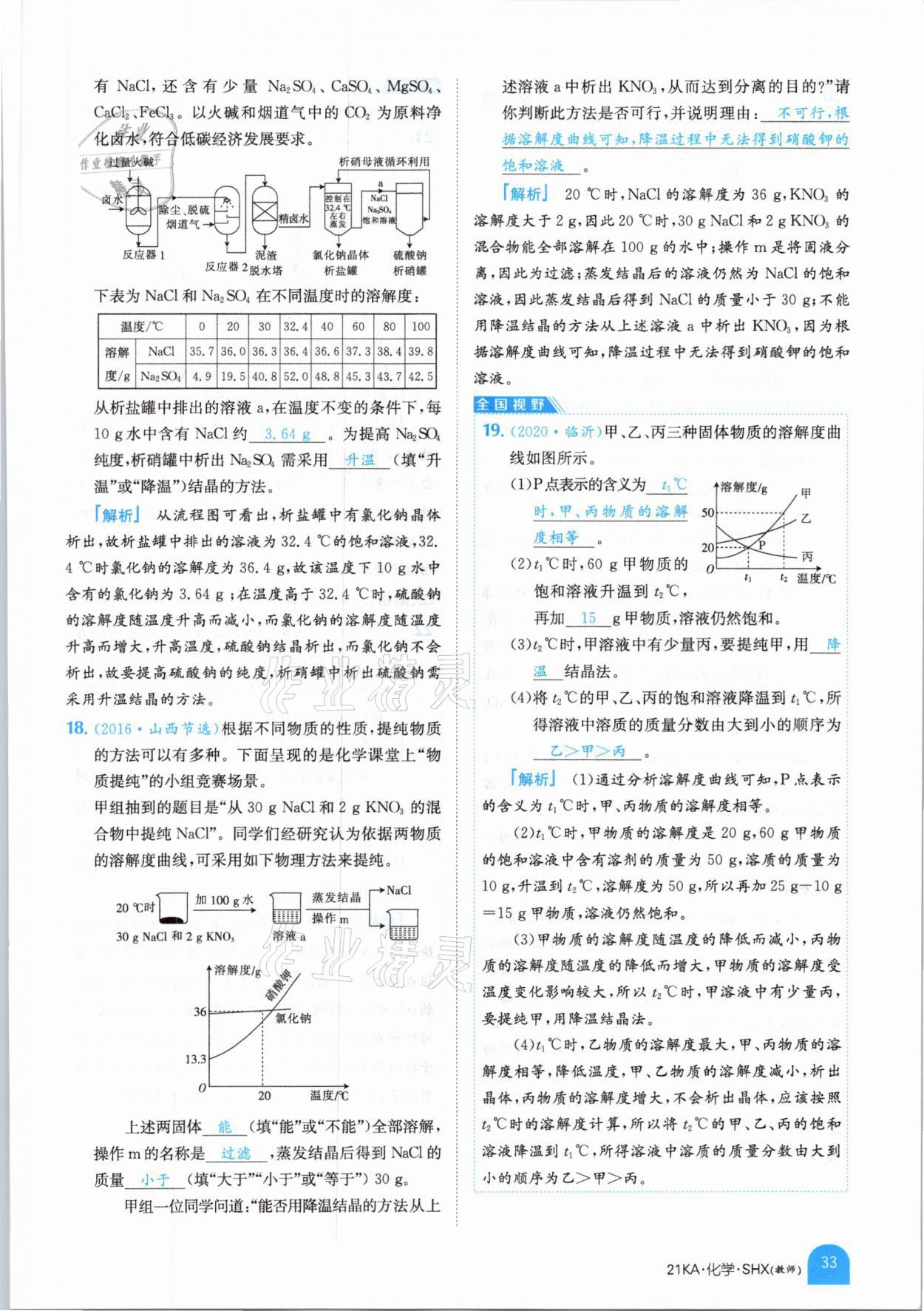 2021年金太陽教育金太陽考案化學(xué)山西專版 參考答案第21頁