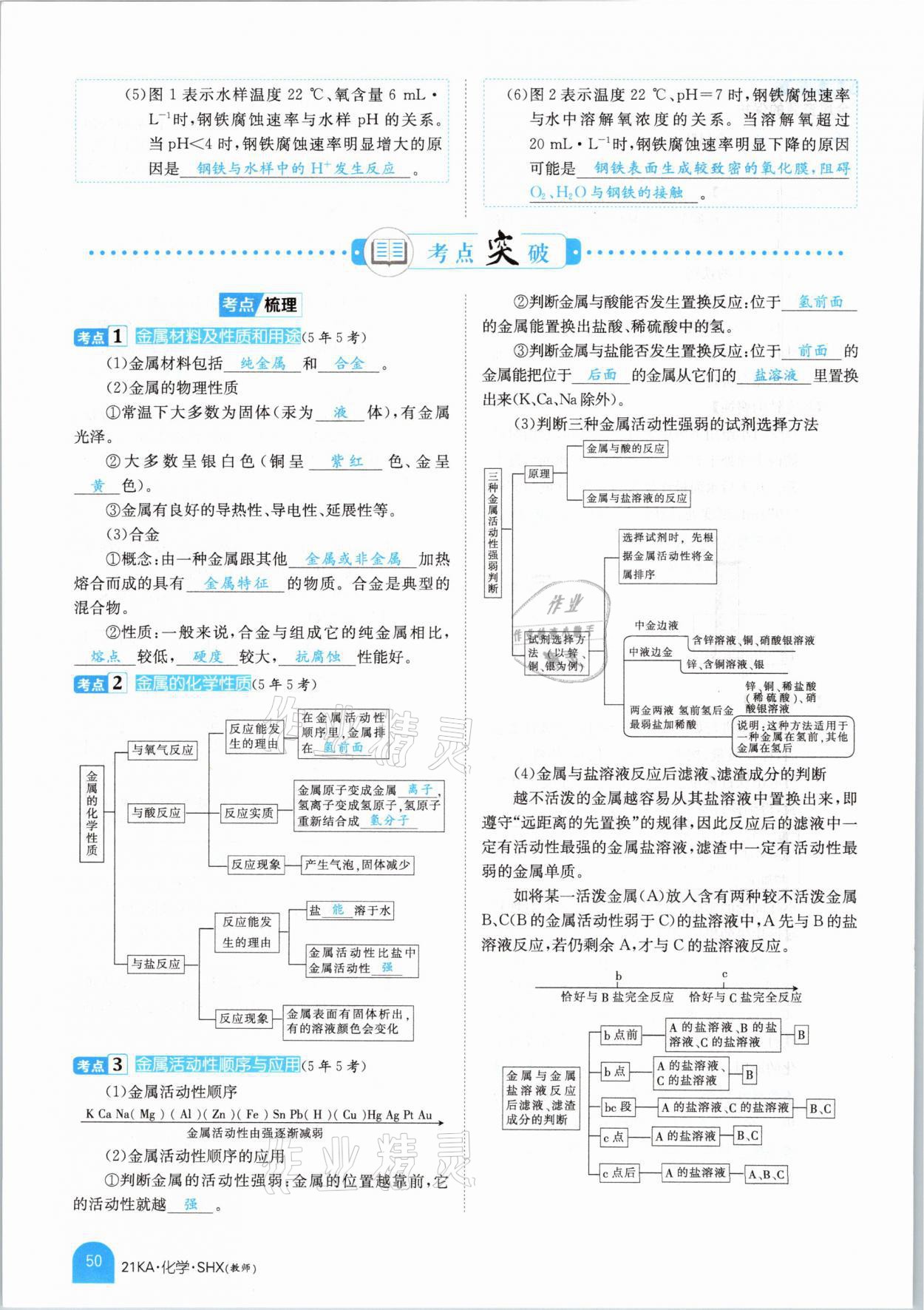 2021年金太陽教育金太陽考案化學(xué)山西專版 參考答案第38頁