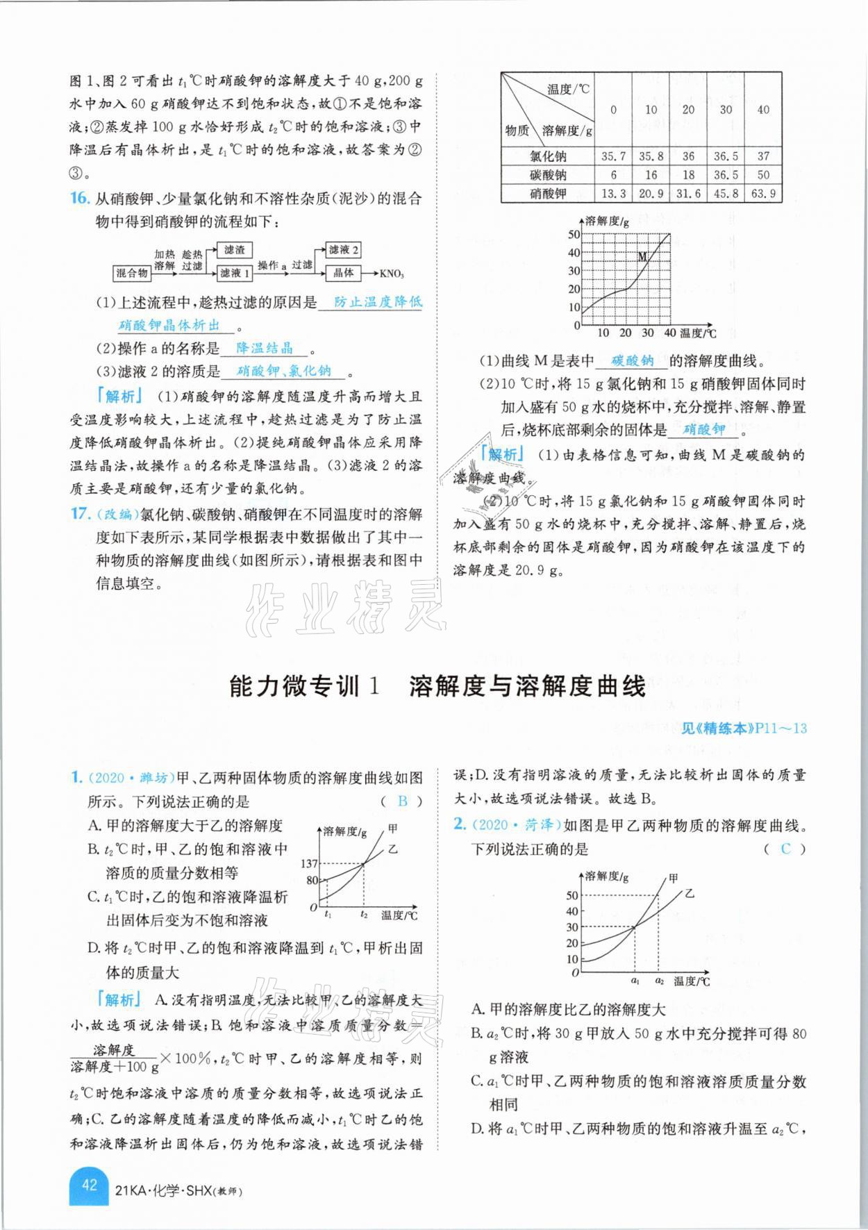 2021年金太陽教育金太陽考案化學(xué)山西專版 參考答案第30頁