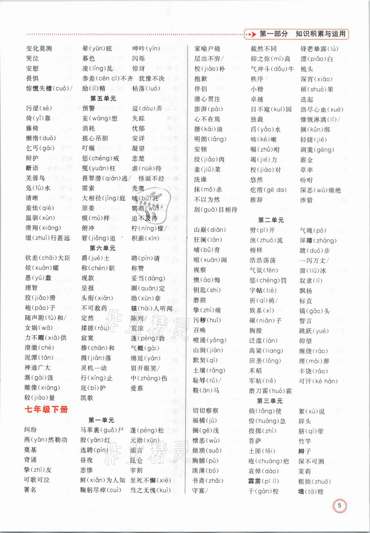 2021年冀考金榜中考總復(fù)習(xí)優(yōu)化設(shè)計(jì)語(yǔ)文 參考答案第5頁(yè)