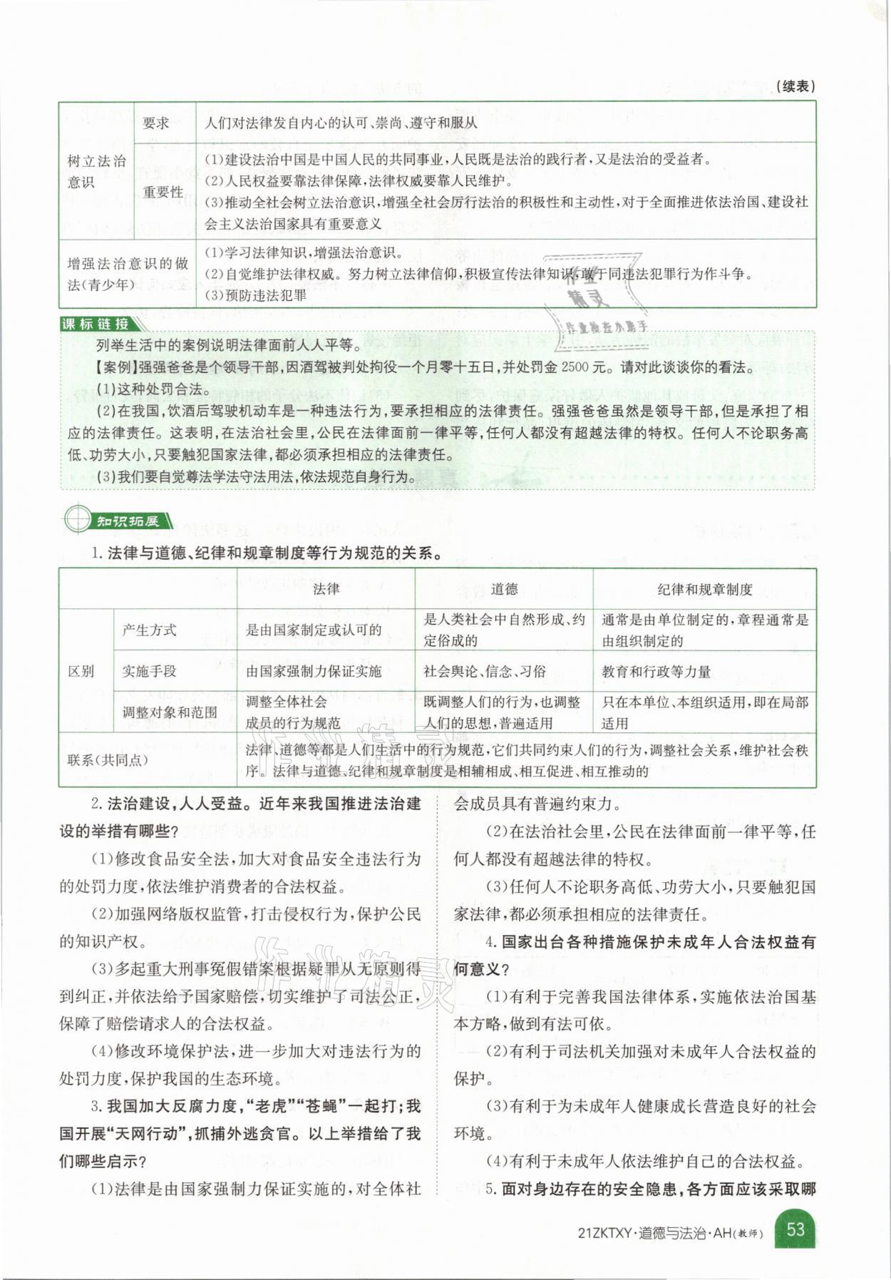 2021年中考特訓(xùn)營(yíng)道德與法治安徽專版 參考答案第49頁(yè)