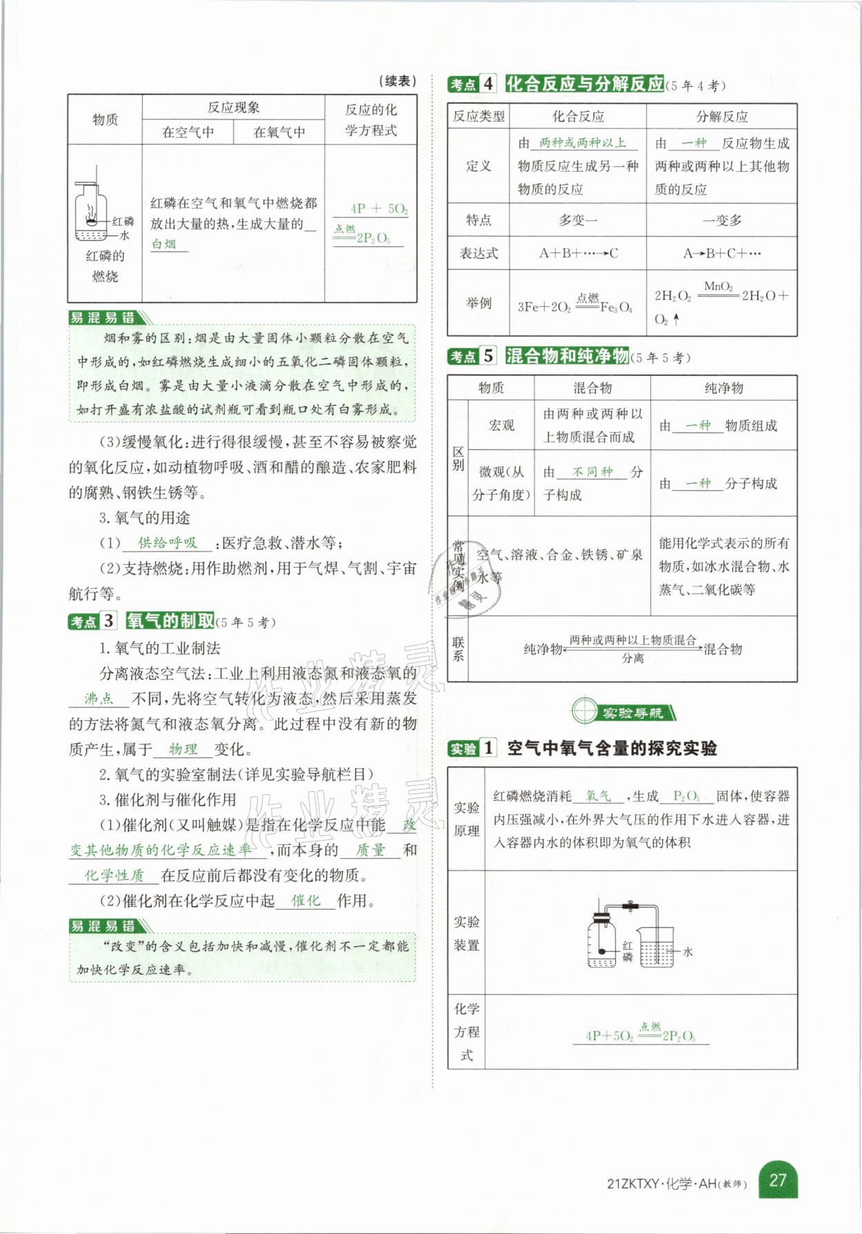 2021年中考特訓營化學安徽專版 參考答案第23頁