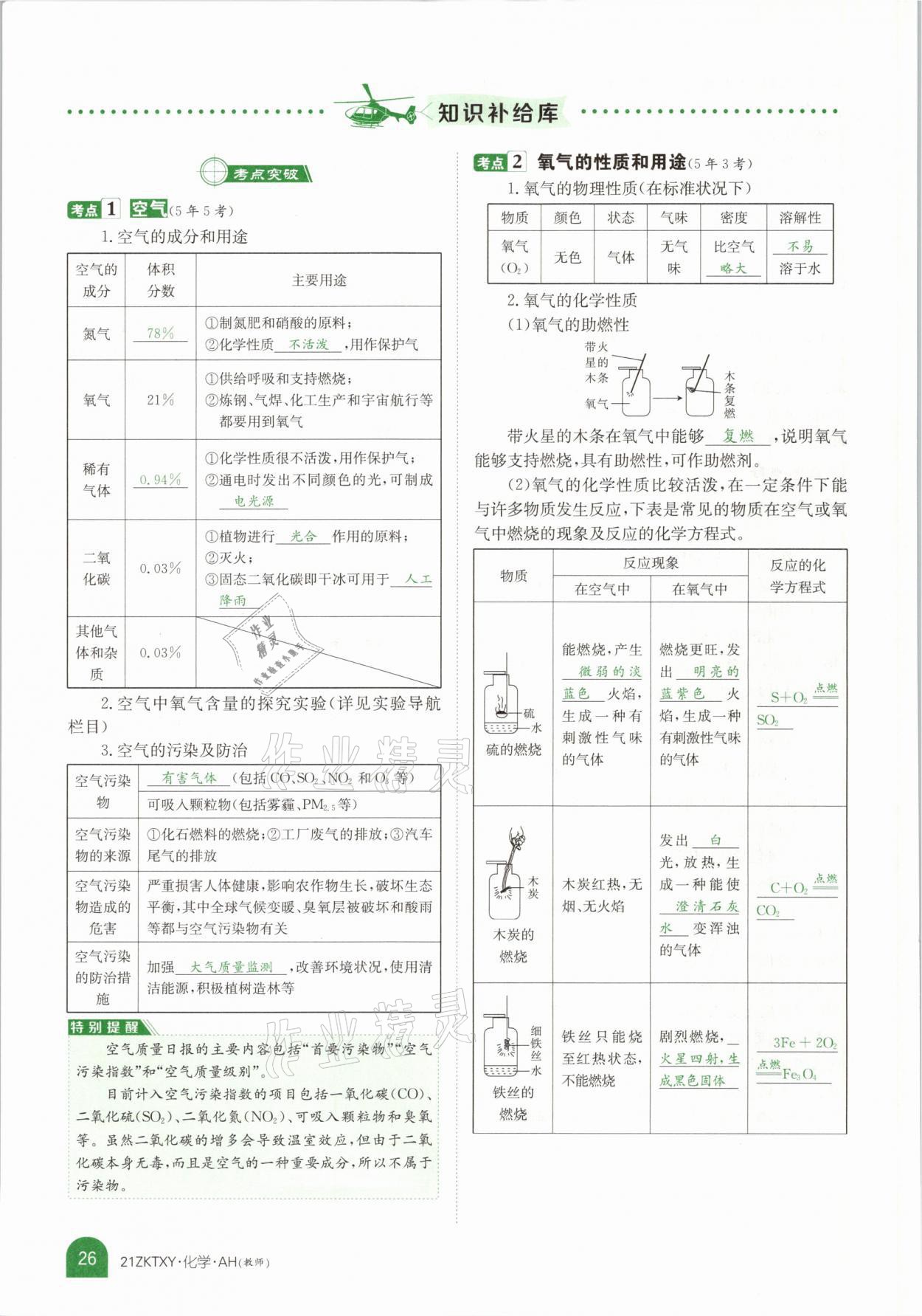 2021年中考特訓(xùn)營(yíng)化學(xué)安徽專版 參考答案第22頁(yè)