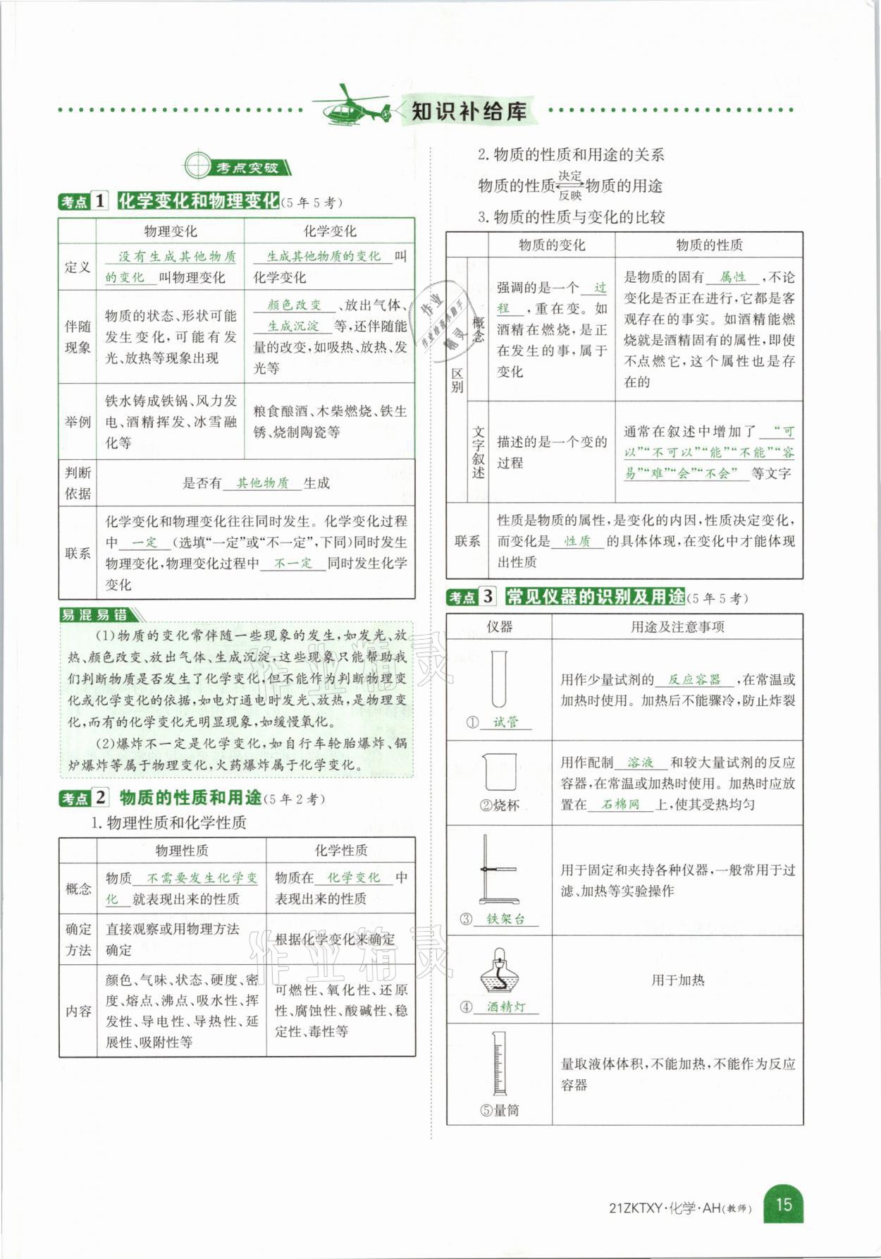 2021年中考特訓(xùn)營化學(xué)安徽專版 參考答案第11頁