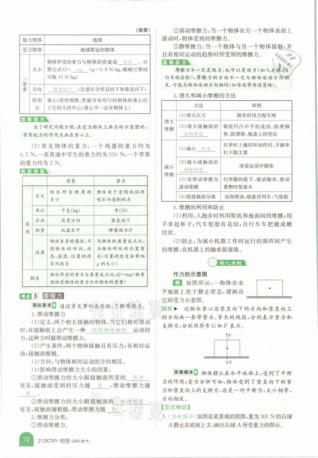 2021年中考特訓(xùn)營物理安徽專版 參考答案第70頁