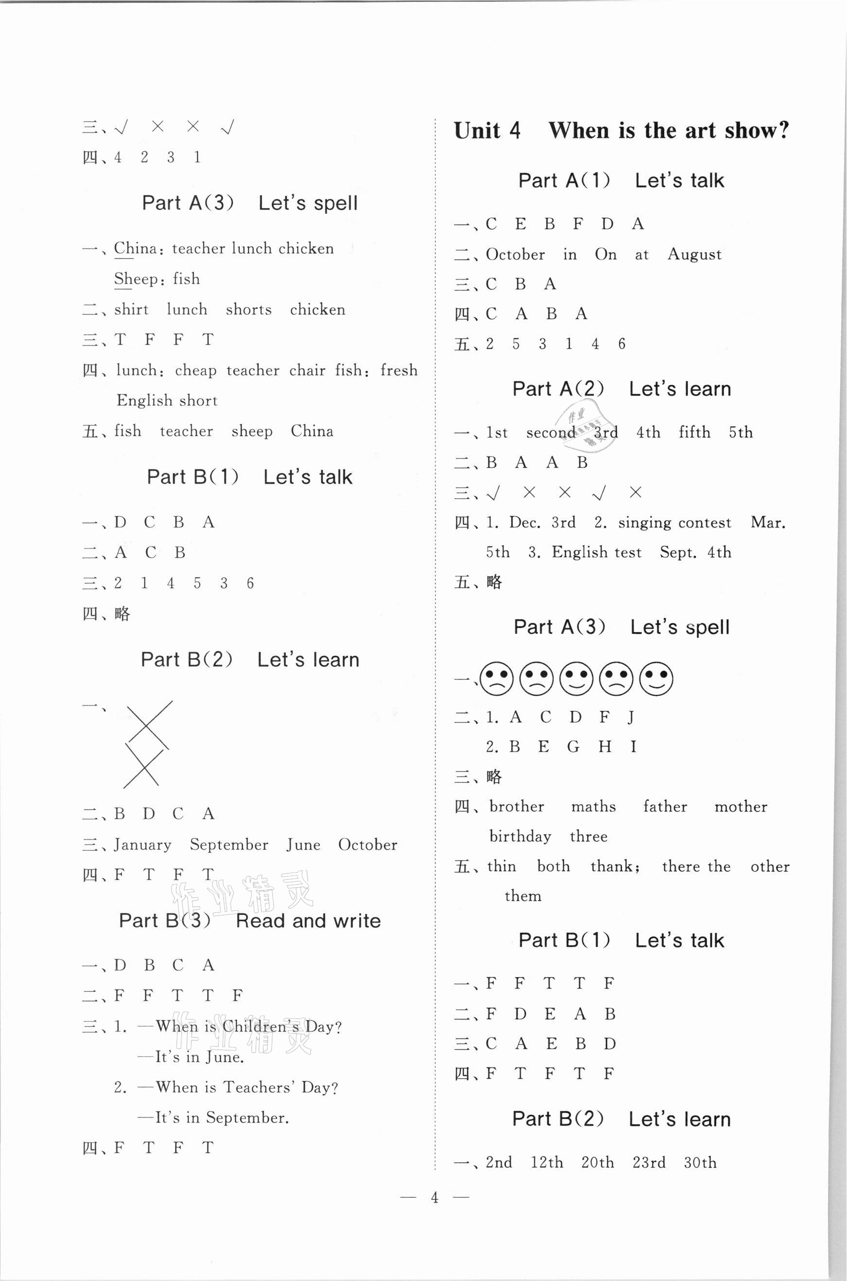 2021年小學(xué)同步練習(xí)冊提優(yōu)測試卷五年級英語下冊人教版 參考答案第3頁