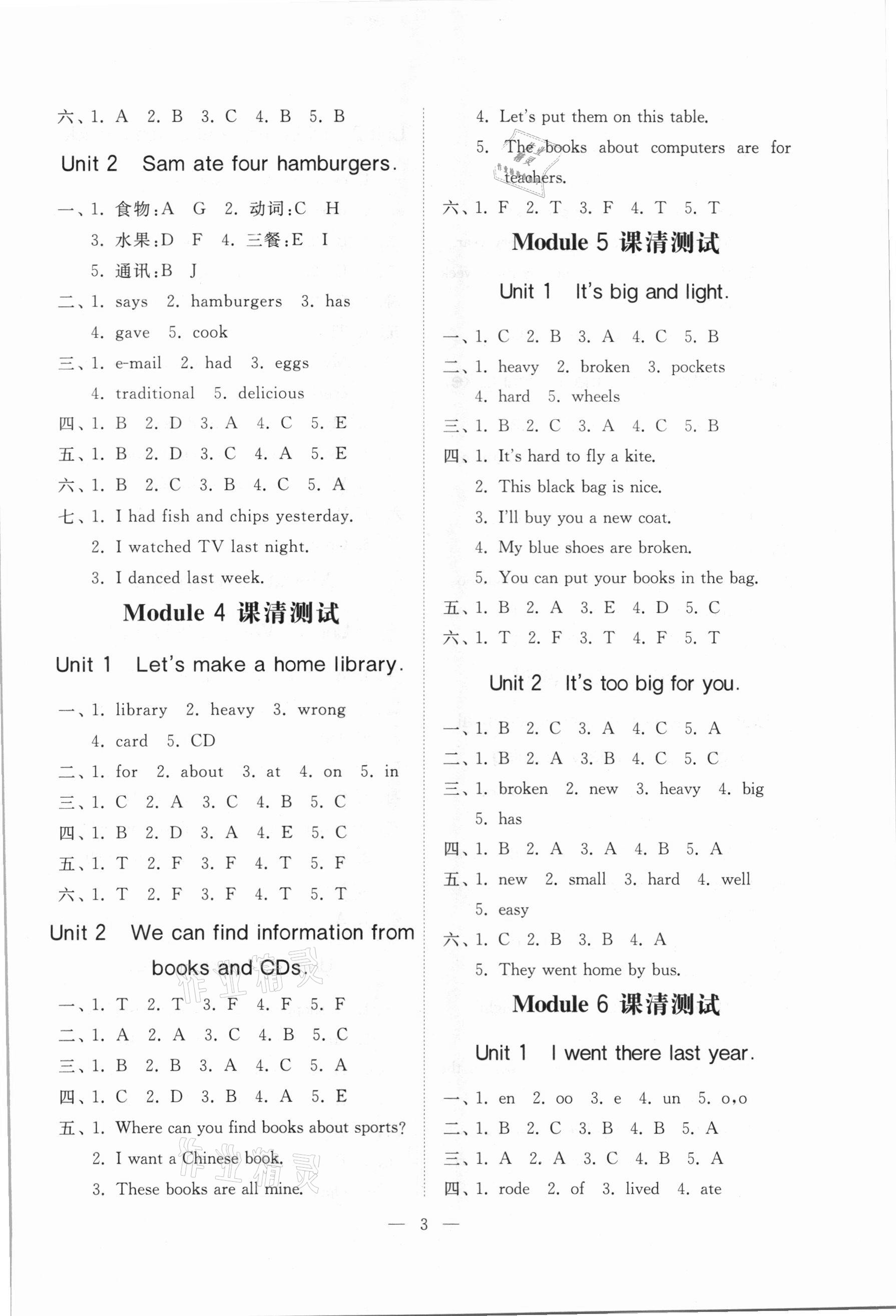 2021年伴你學(xué)同步練習(xí)冊提優(yōu)測試卷五年級英語下冊人教版 參考答案第2頁