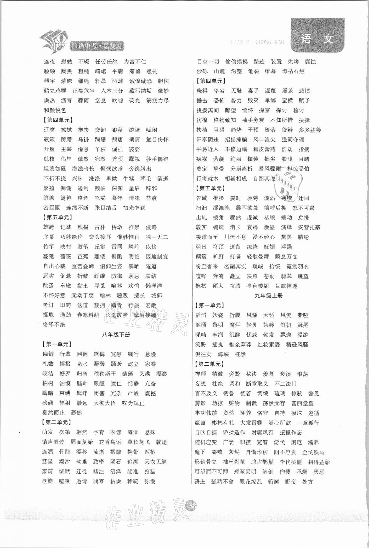 2021年臉譜中考總復(fù)習語文&nbsp;參考答案第5頁