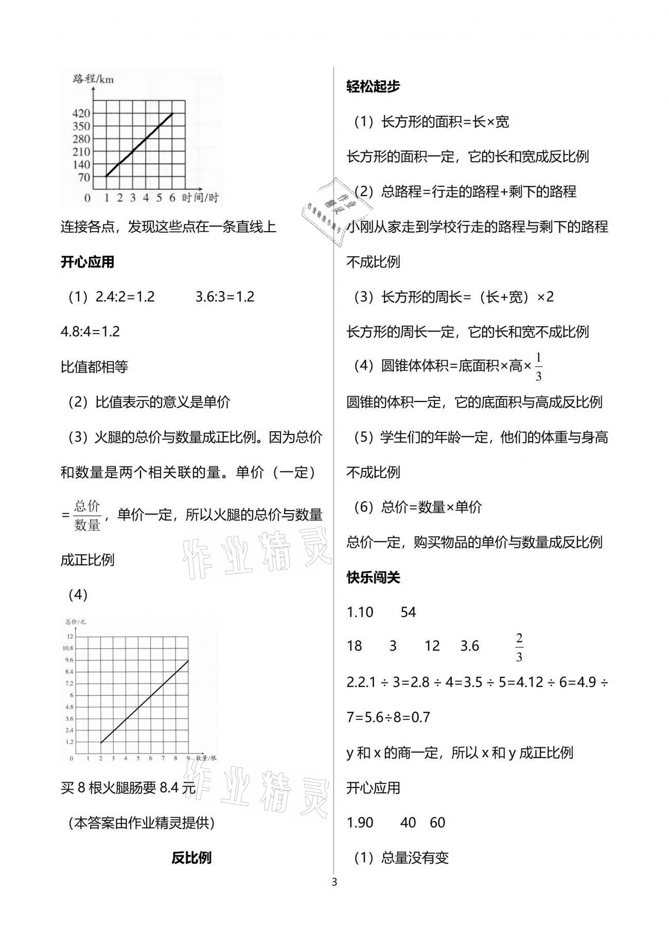 2021年同步練習冊六年級數(shù)學下冊人教版新疆用人民教育出版社 參考答案第6頁