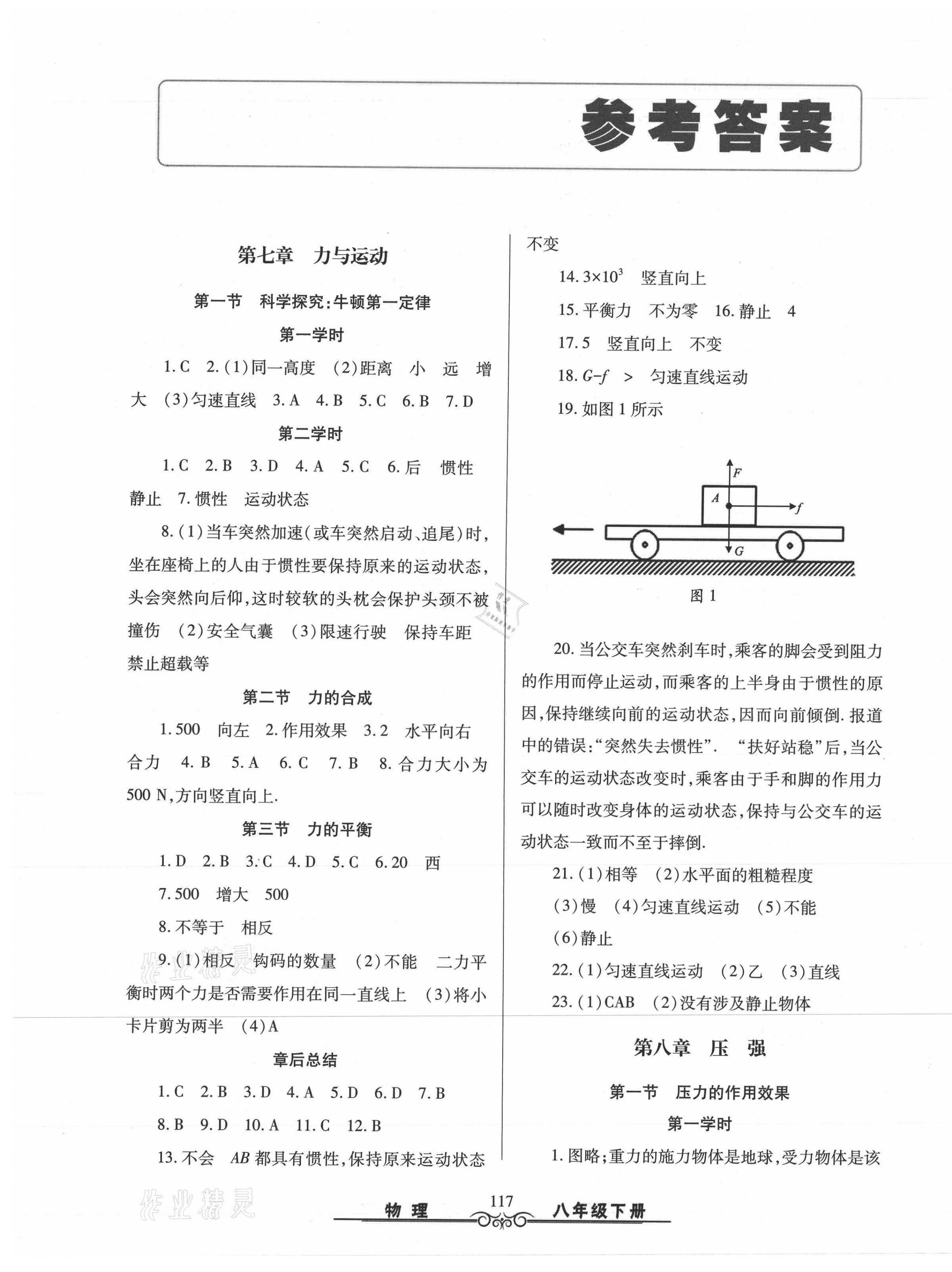 2021年智慧學(xué)習(xí)八年級(jí)物理下冊(cè)滬科版明天出版社 第1頁(yè)