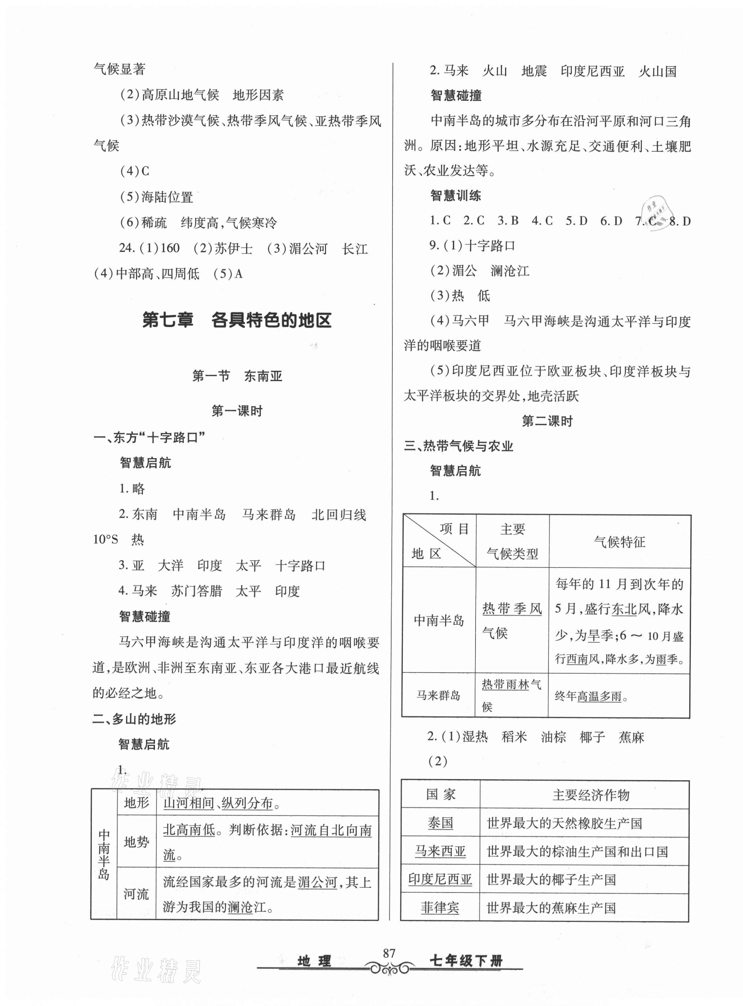 2021年智慧學(xué)習(xí)七年級(jí)地理下冊(cè)商務(wù)星球版明天出版社 第3頁(yè)