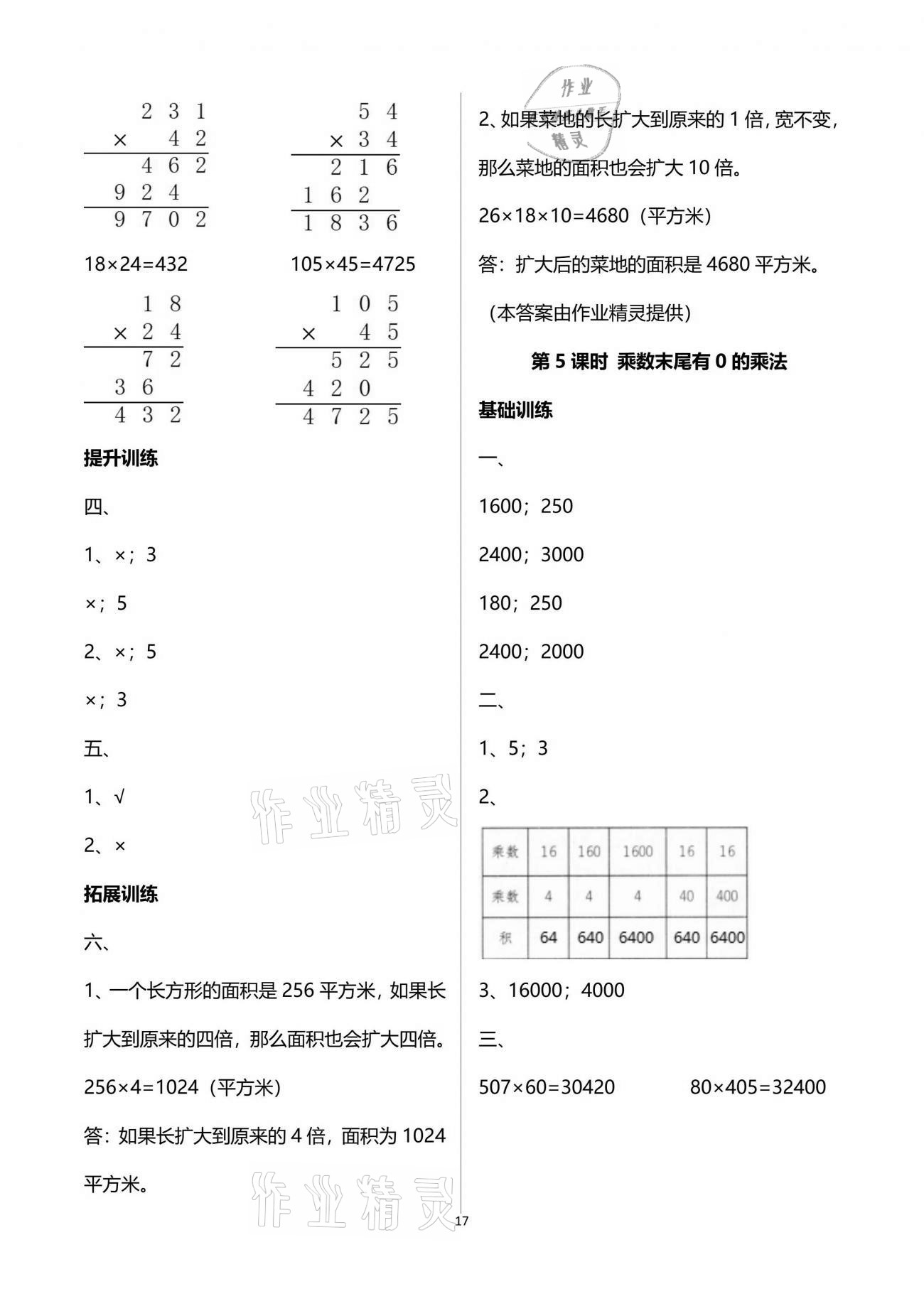 2021年新課程學(xué)習(xí)指導(dǎo)四年級(jí)數(shù)學(xué)下冊(cè)蘇教版海南出版社 參考答案第17頁(yè)