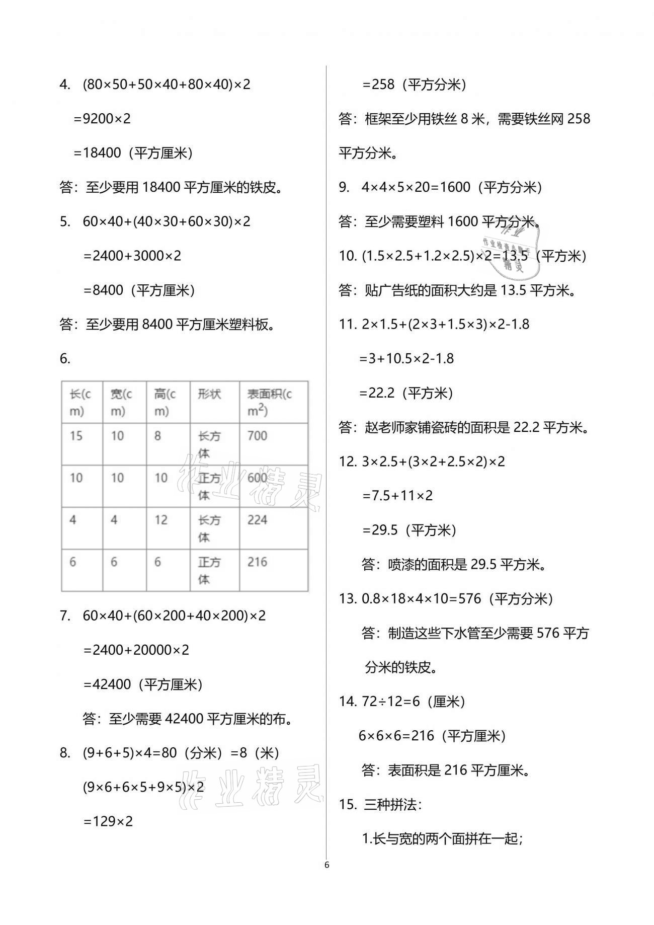 2021年智慧學(xué)習(xí)五年級(jí)數(shù)學(xué)下冊(cè)人教版 參考答案第6頁(yè)