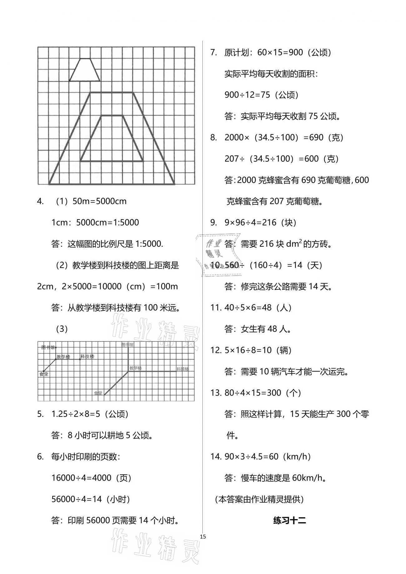 2021年智慧學(xué)習(xí)六年級(jí)數(shù)學(xué)下冊(cè)人教版 參考答案第15頁(yè)