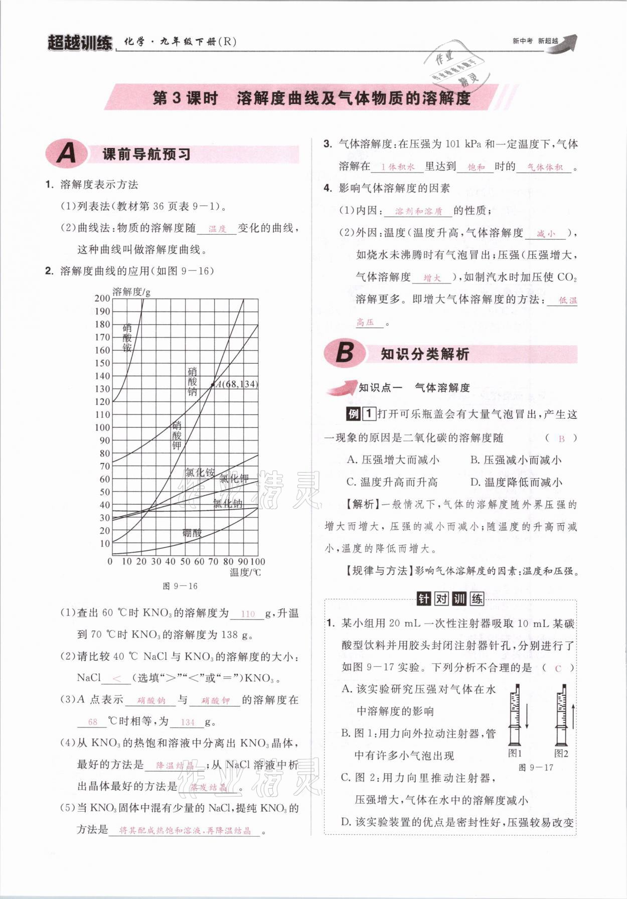 2021年超越訓(xùn)練九年級化學(xué)下冊人教版 參考答案第61頁