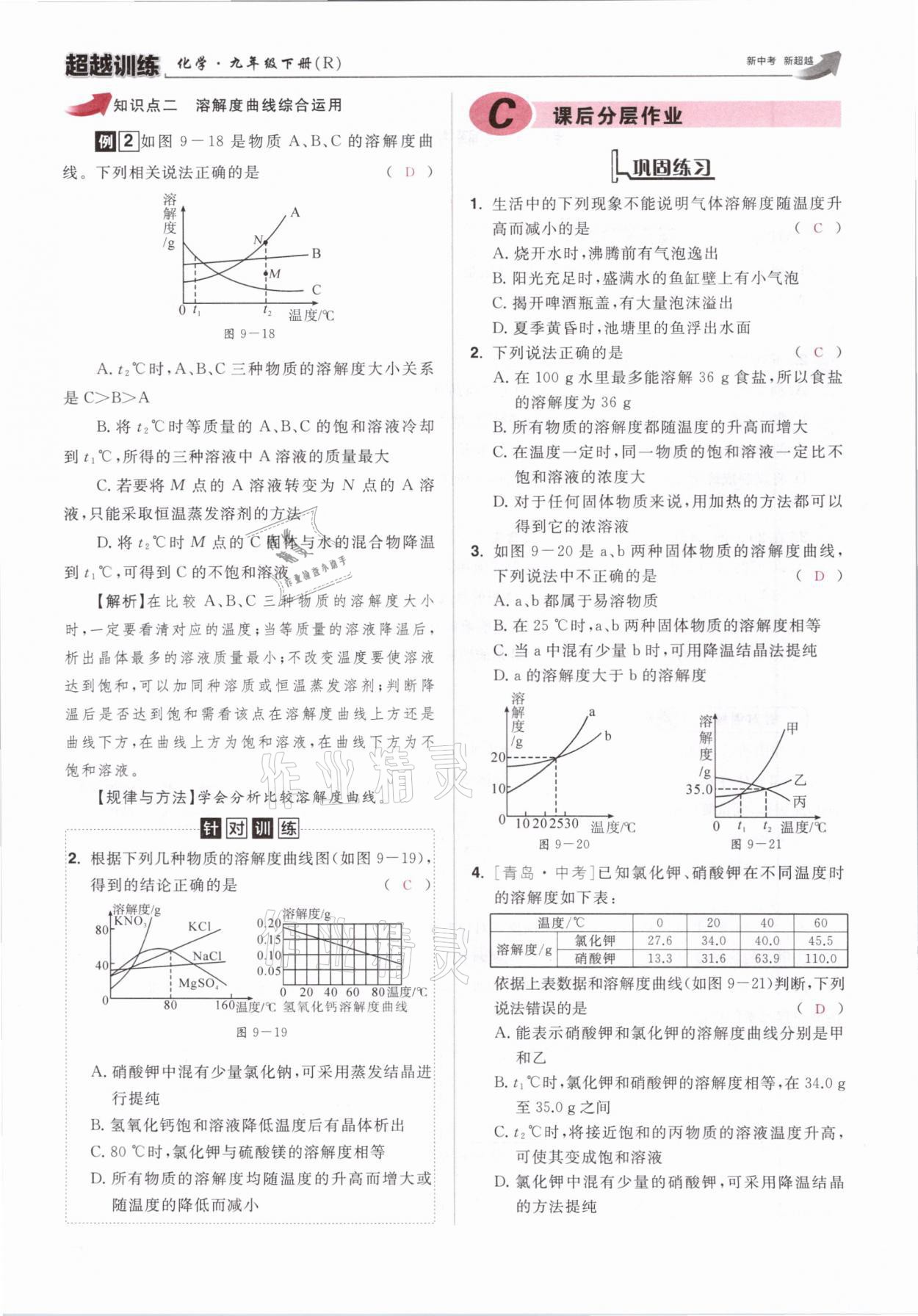 2021年超越訓練九年級化學下冊人教版 參考答案第63頁