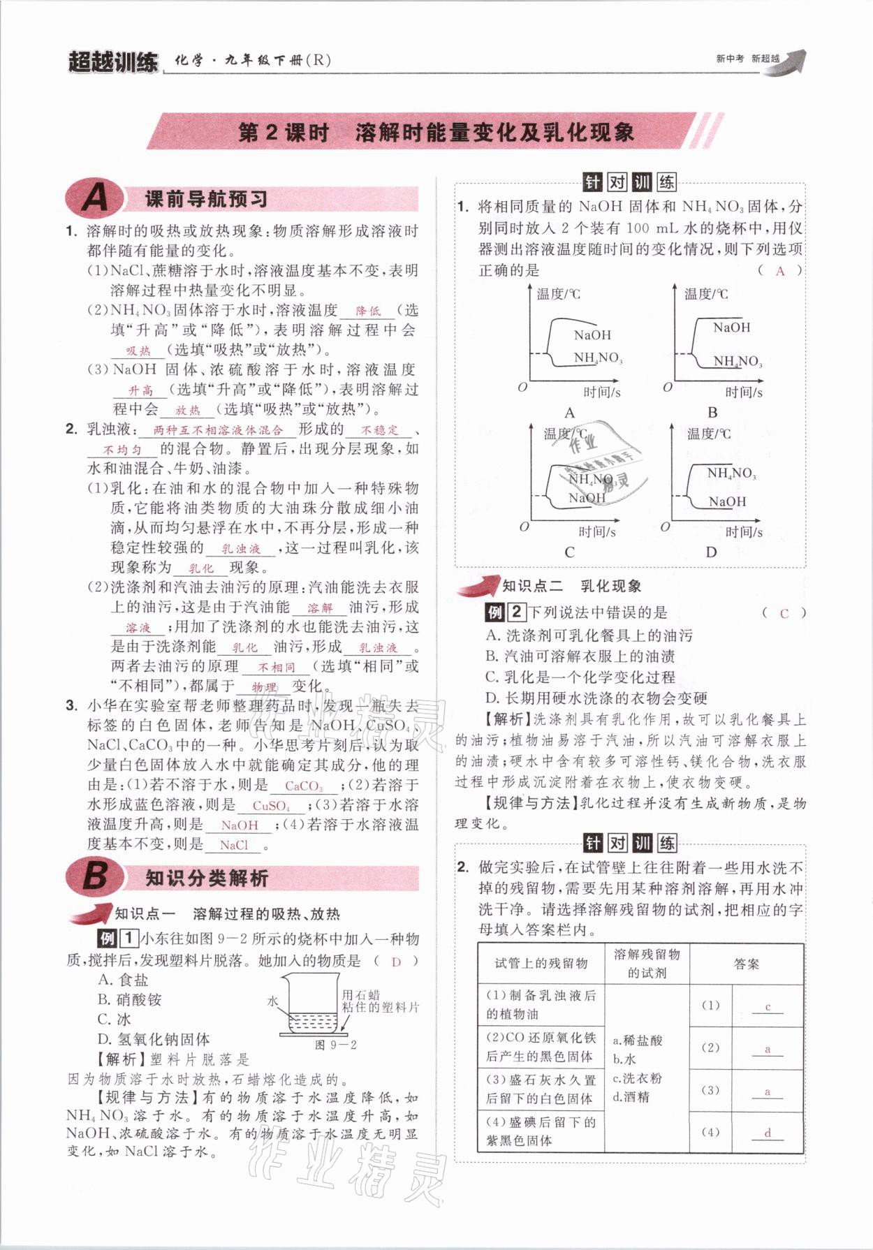 2021年超越訓(xùn)練九年級(jí)化學(xué)下冊(cè)人教版 參考答案第49頁