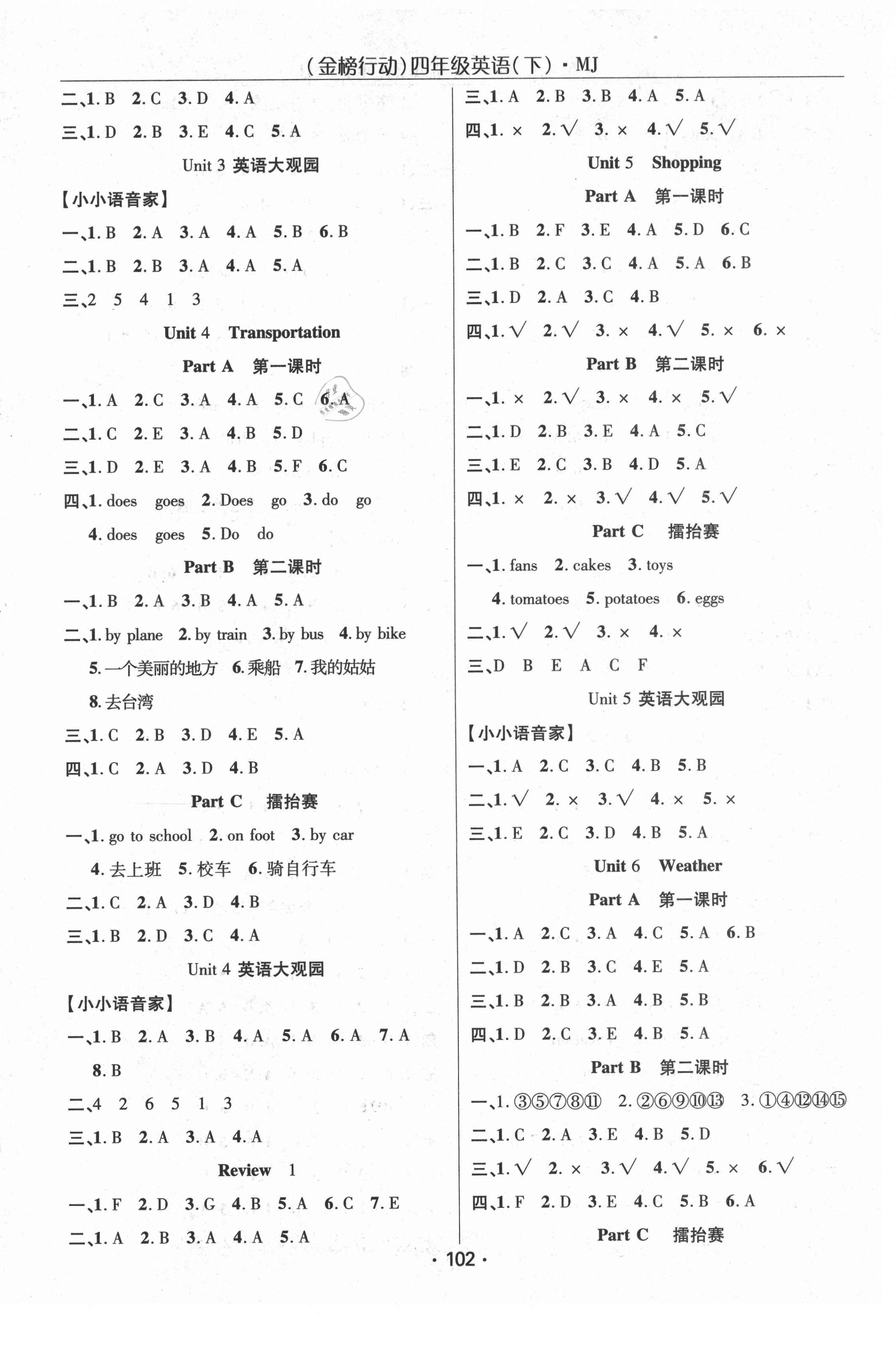 2021年金榜行動(dòng)四年級(jí)英語下冊(cè)閩教版新疆文化出版社 第2頁