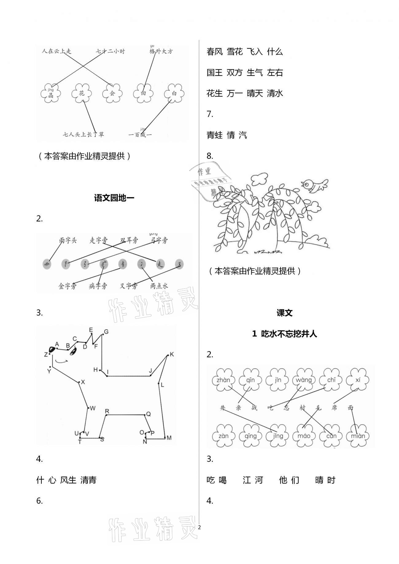 2021年語文課堂作業(yè)本一年級下冊人教版升級版浙江教育出版社 第2頁