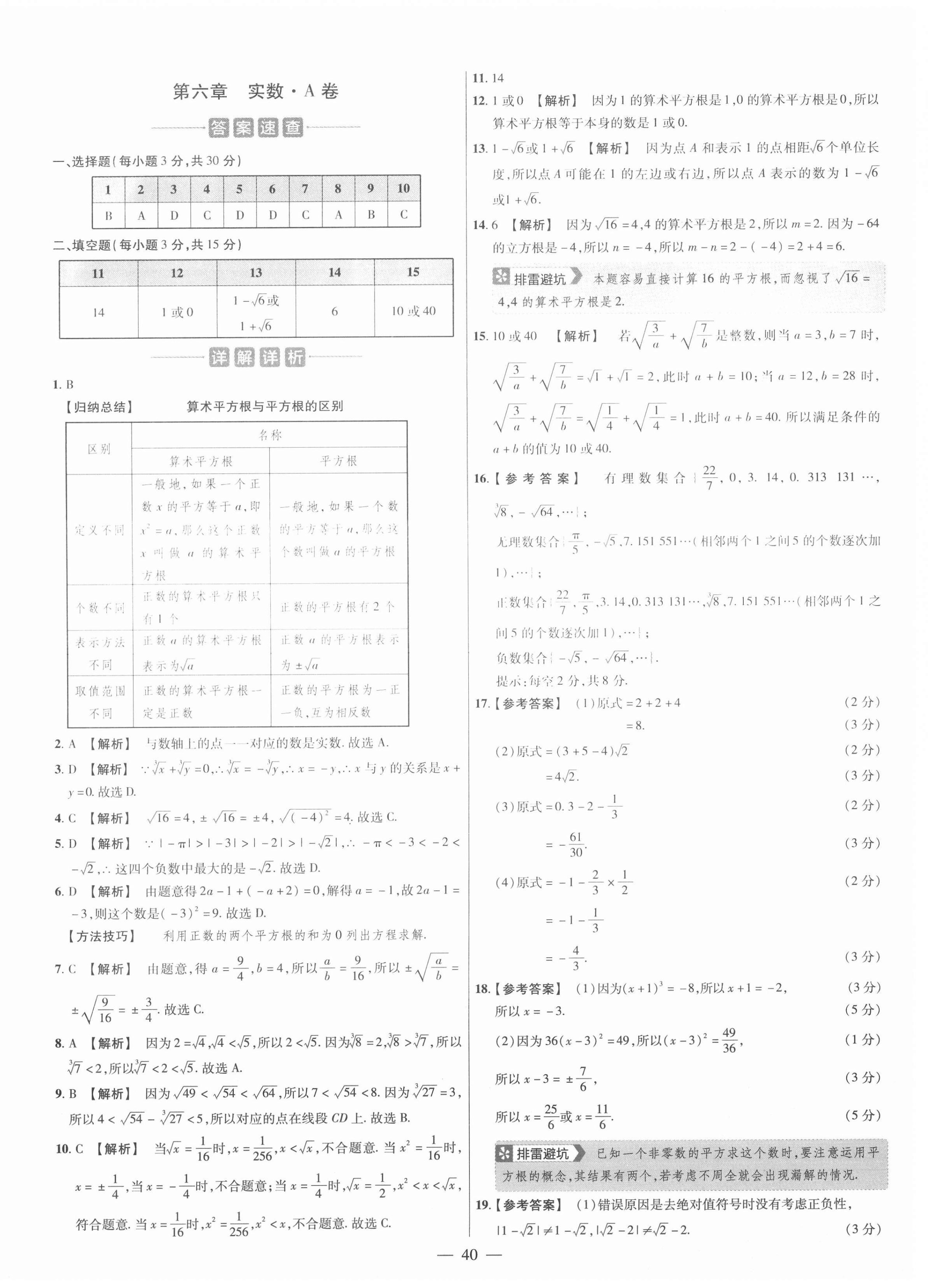 2021年金考卷活頁題選七年級數(shù)學(xué)下冊人教版 參考答案第4頁